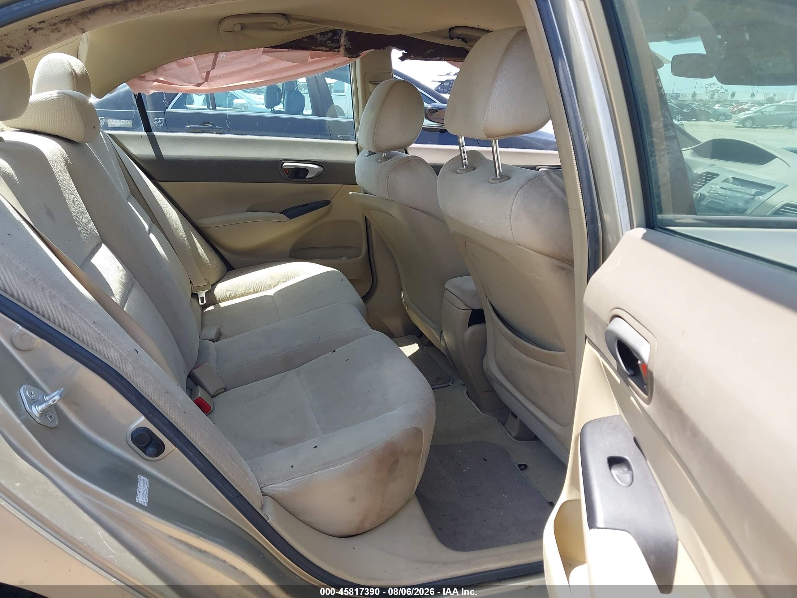 2007 Honda Civic Lx Beige vin: JHMFA16517S006712