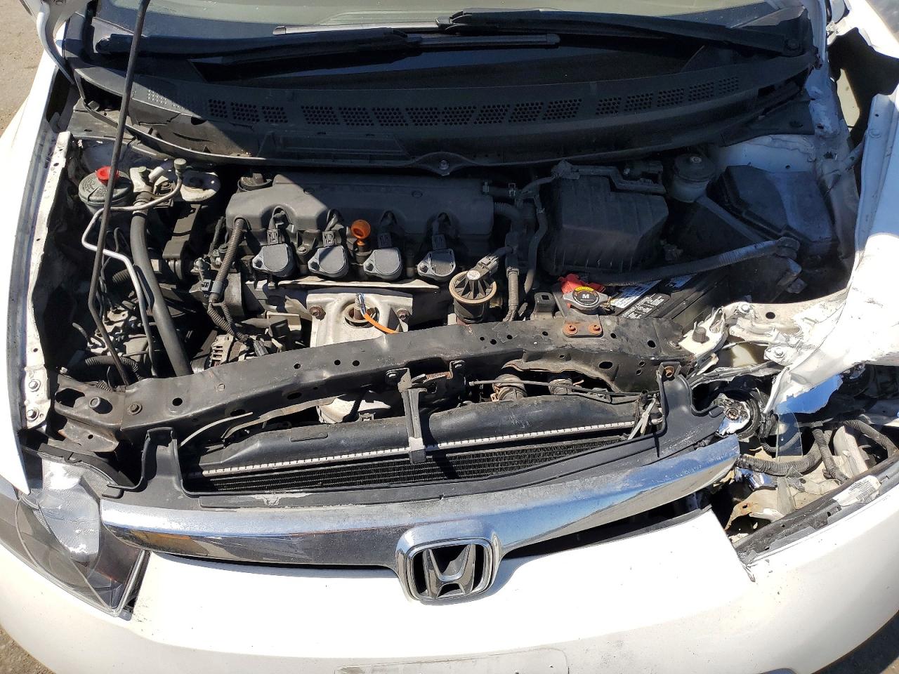 2007 Honda Civic Lx White vin: JHMFA16517S009528