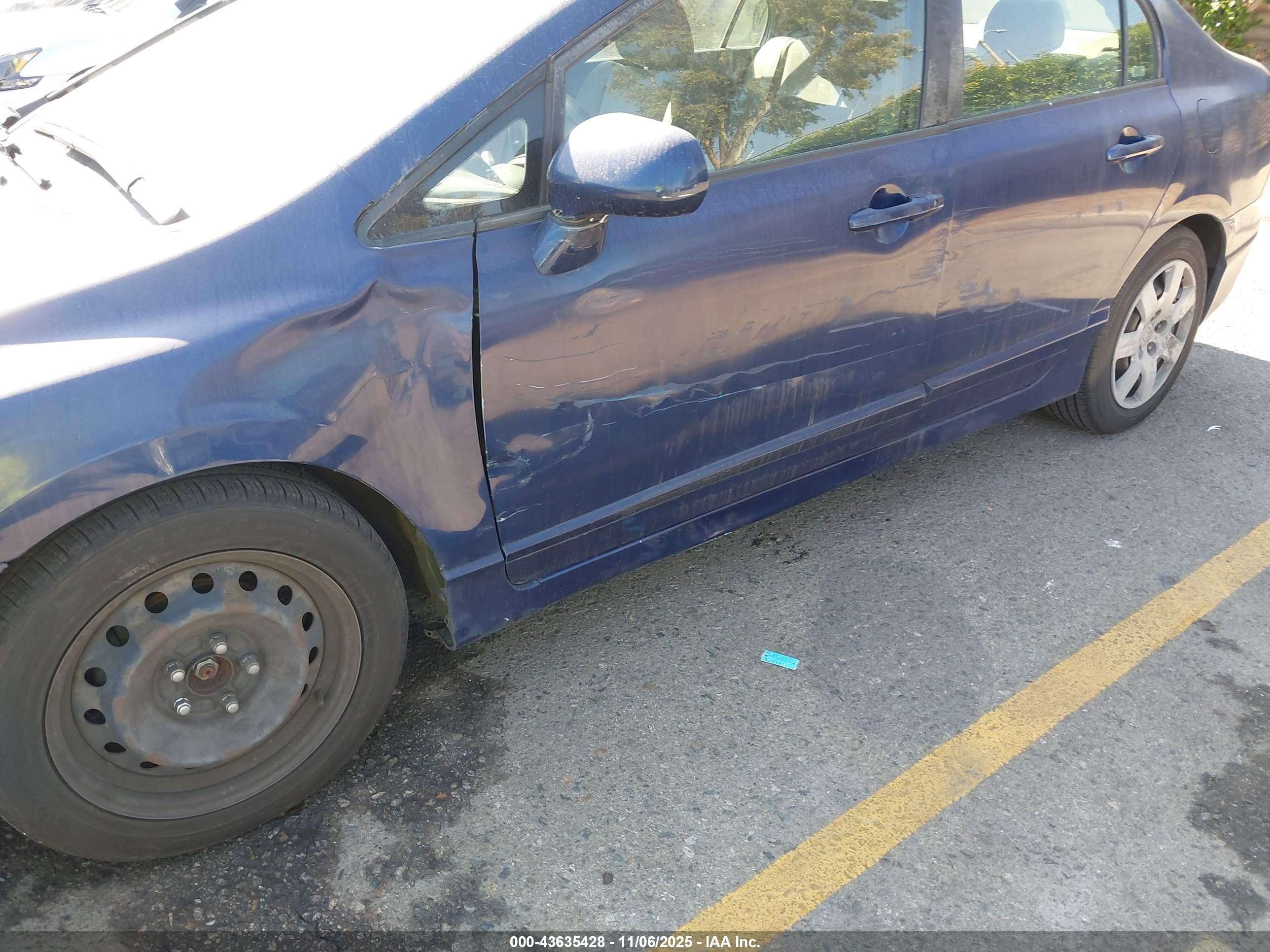 2007 Honda Civic Lx Blue vin: JHMFA16527S001048