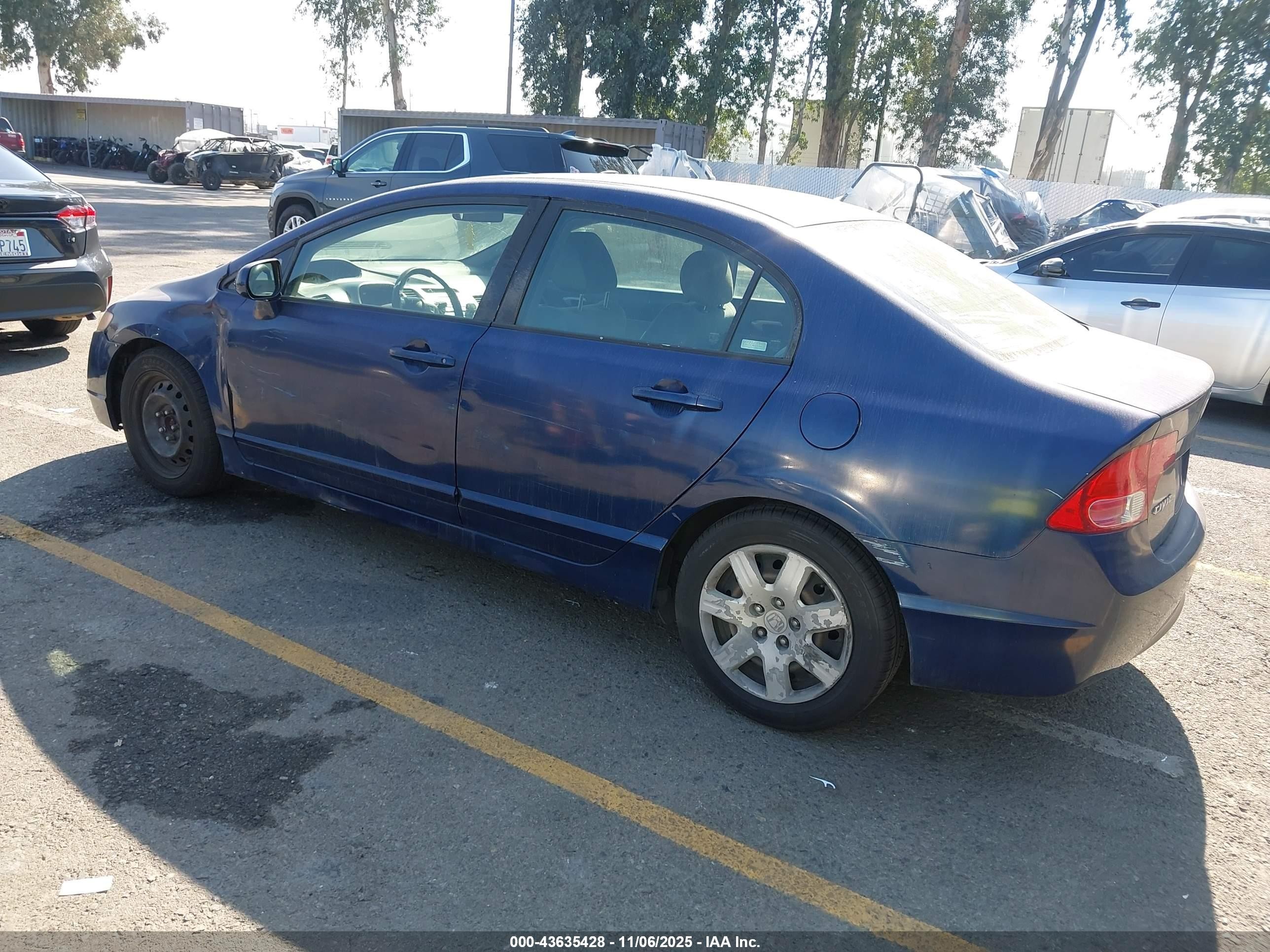 2007 Honda Civic Lx Blue vin: JHMFA16527S001048