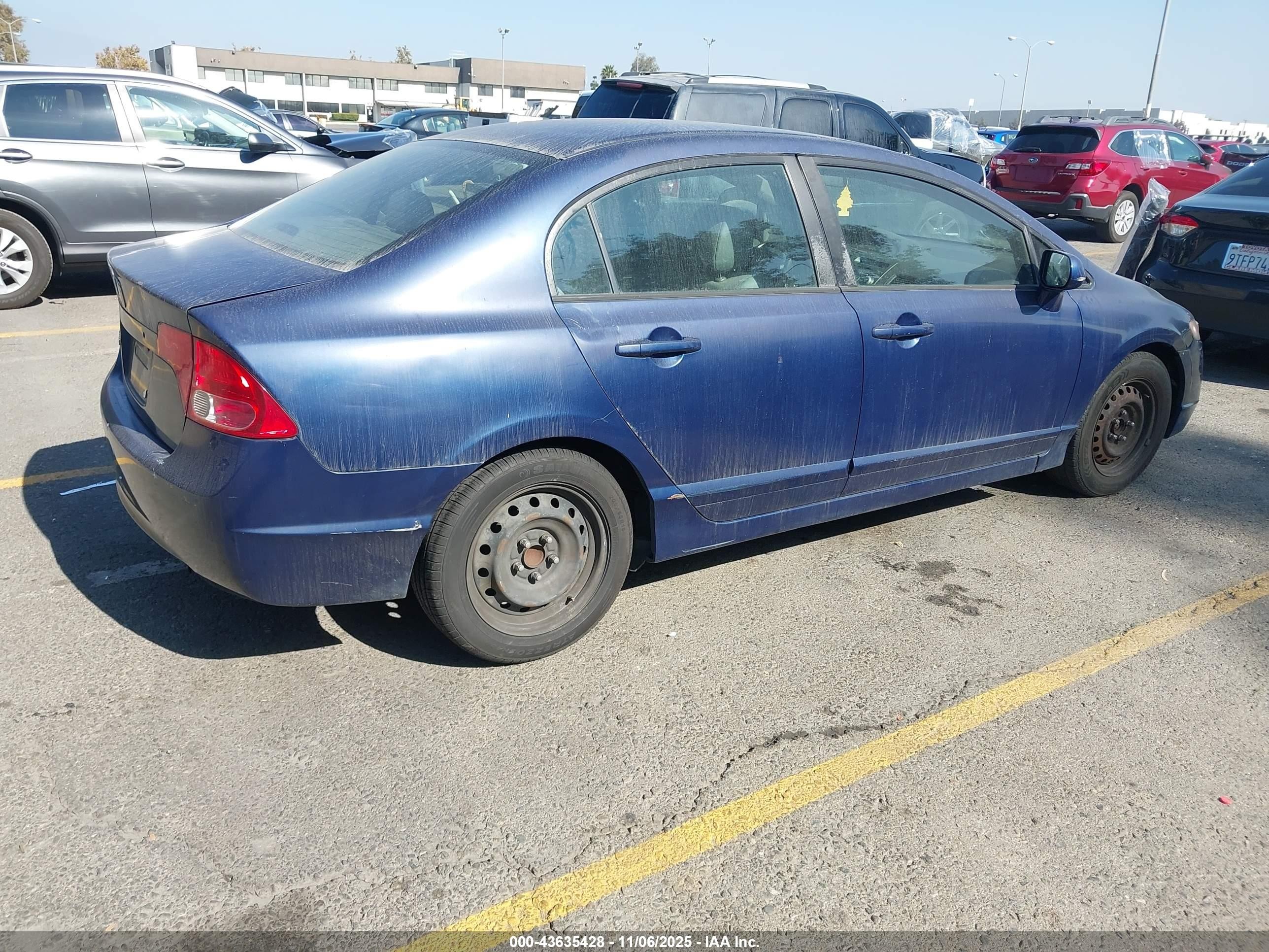 2007 Honda Civic Lx Blue vin: JHMFA16527S001048