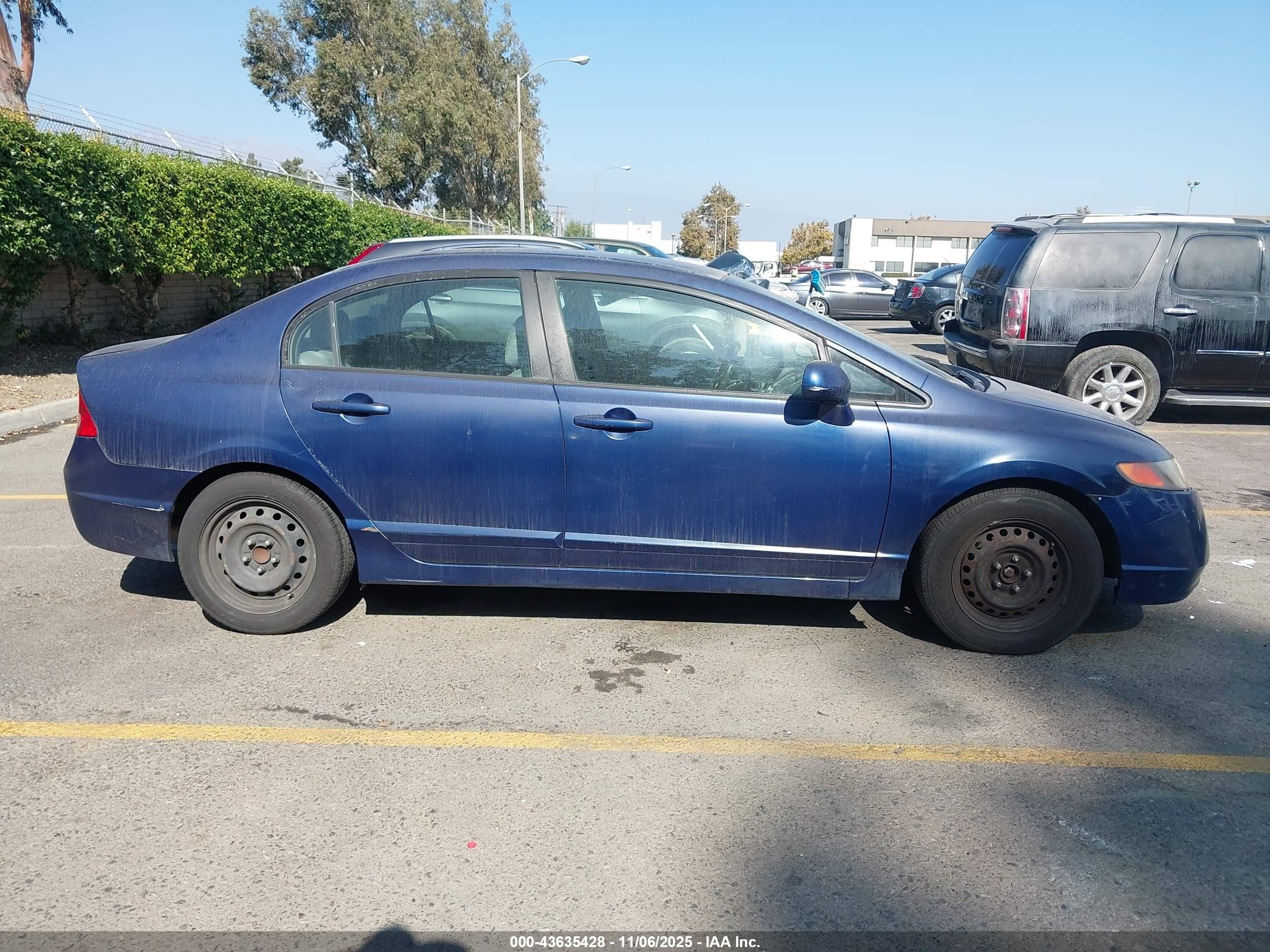 2007 Honda Civic Lx Blue vin: JHMFA16527S001048