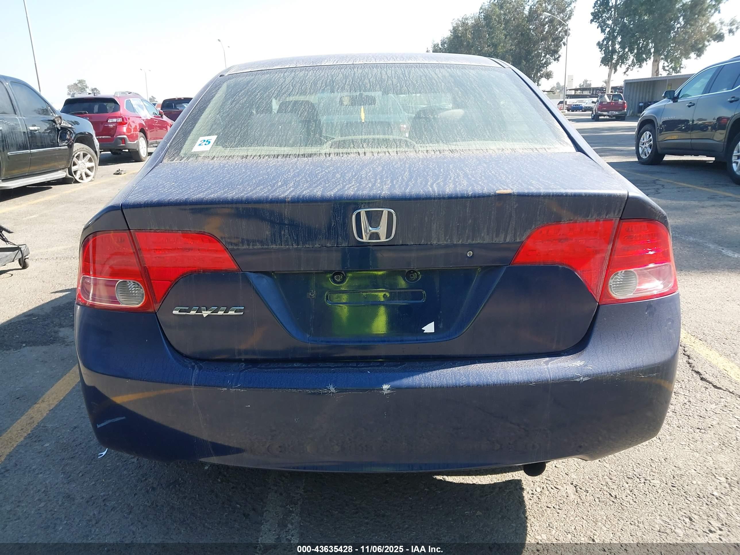 2007 Honda Civic Lx Blue vin: JHMFA16527S001048