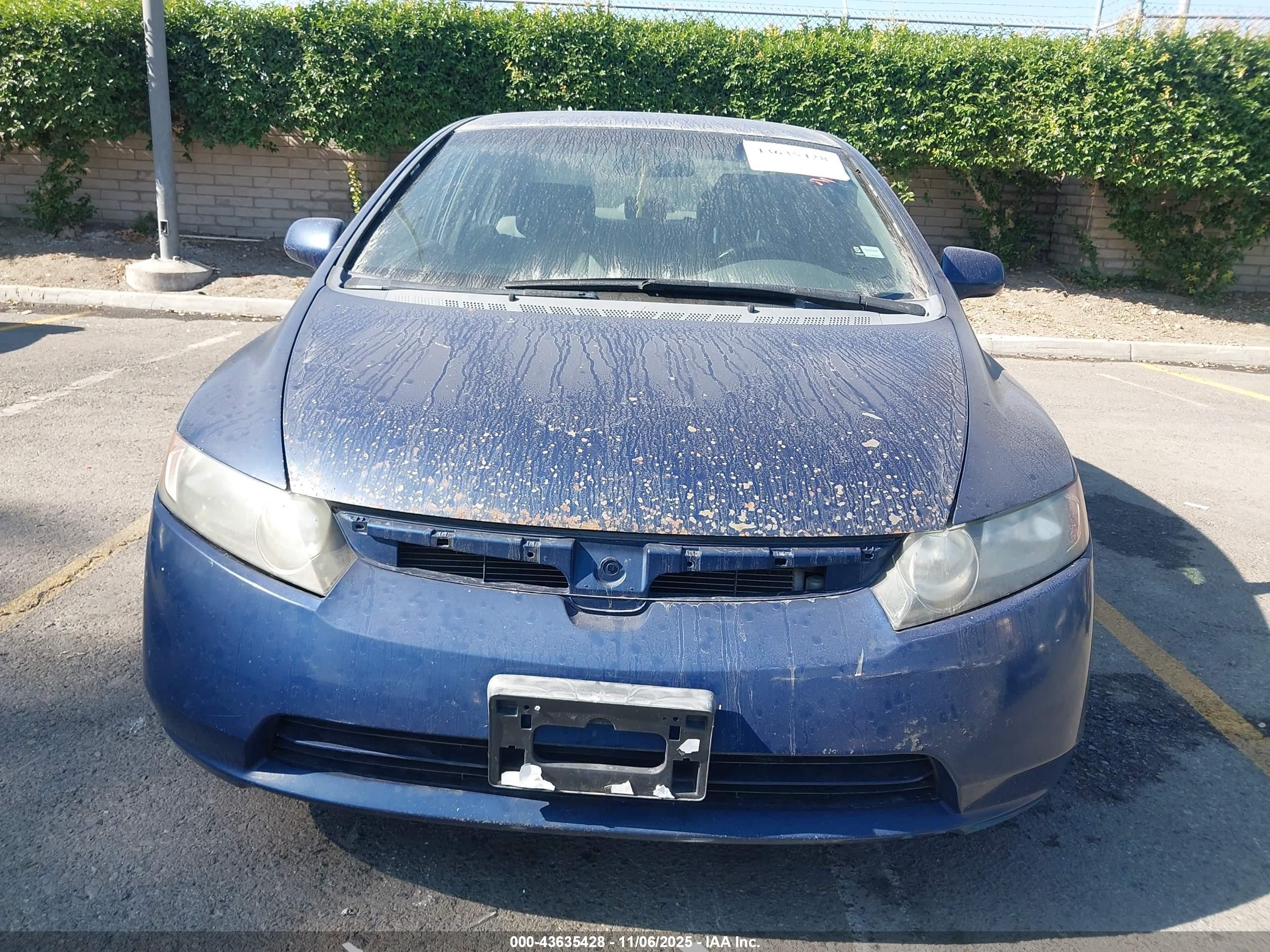 2007 Honda Civic Lx Blue vin: JHMFA16527S001048