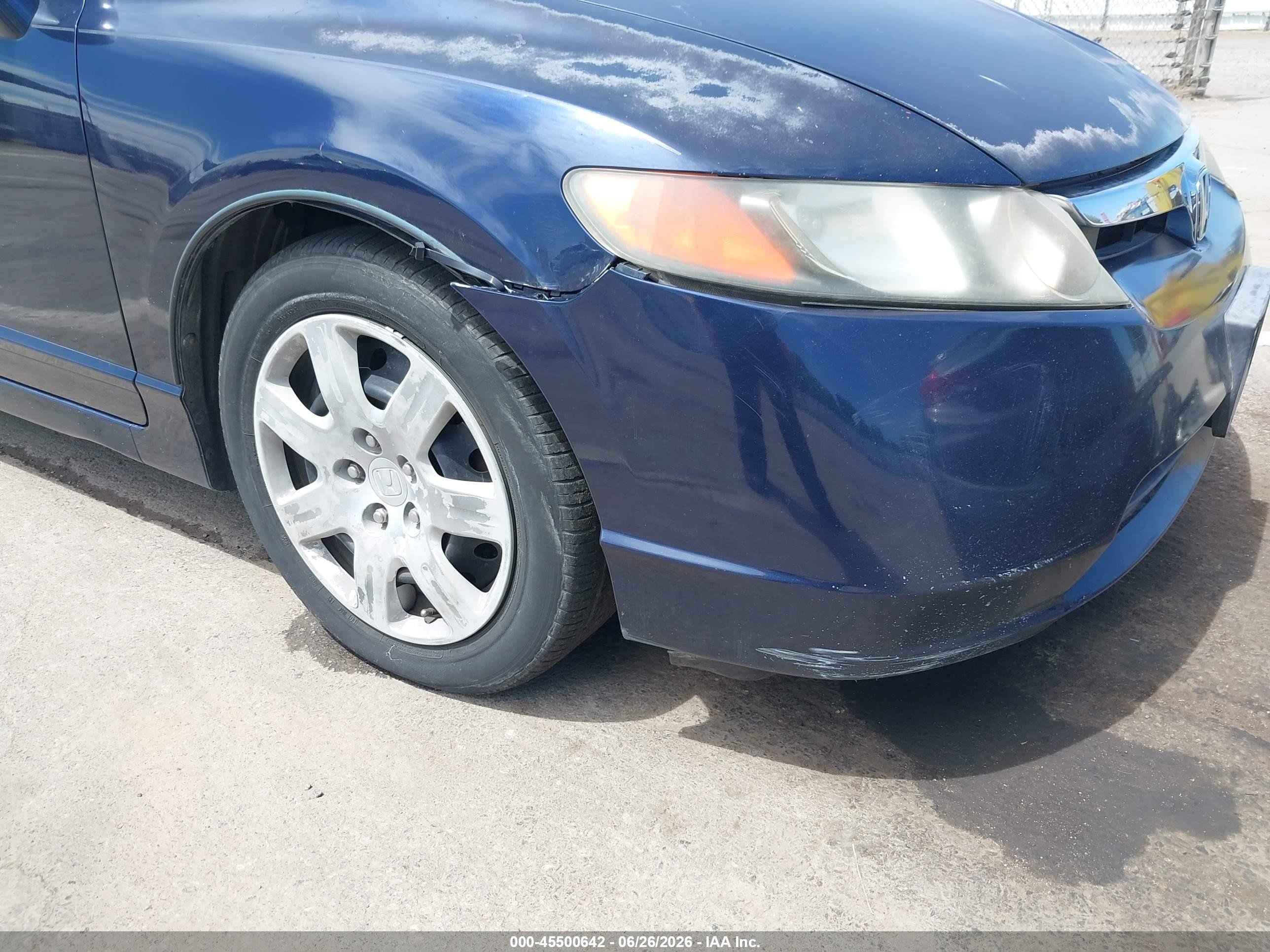 2007 Honda Civic Lx Blue vin: JHMFA16537S006839
