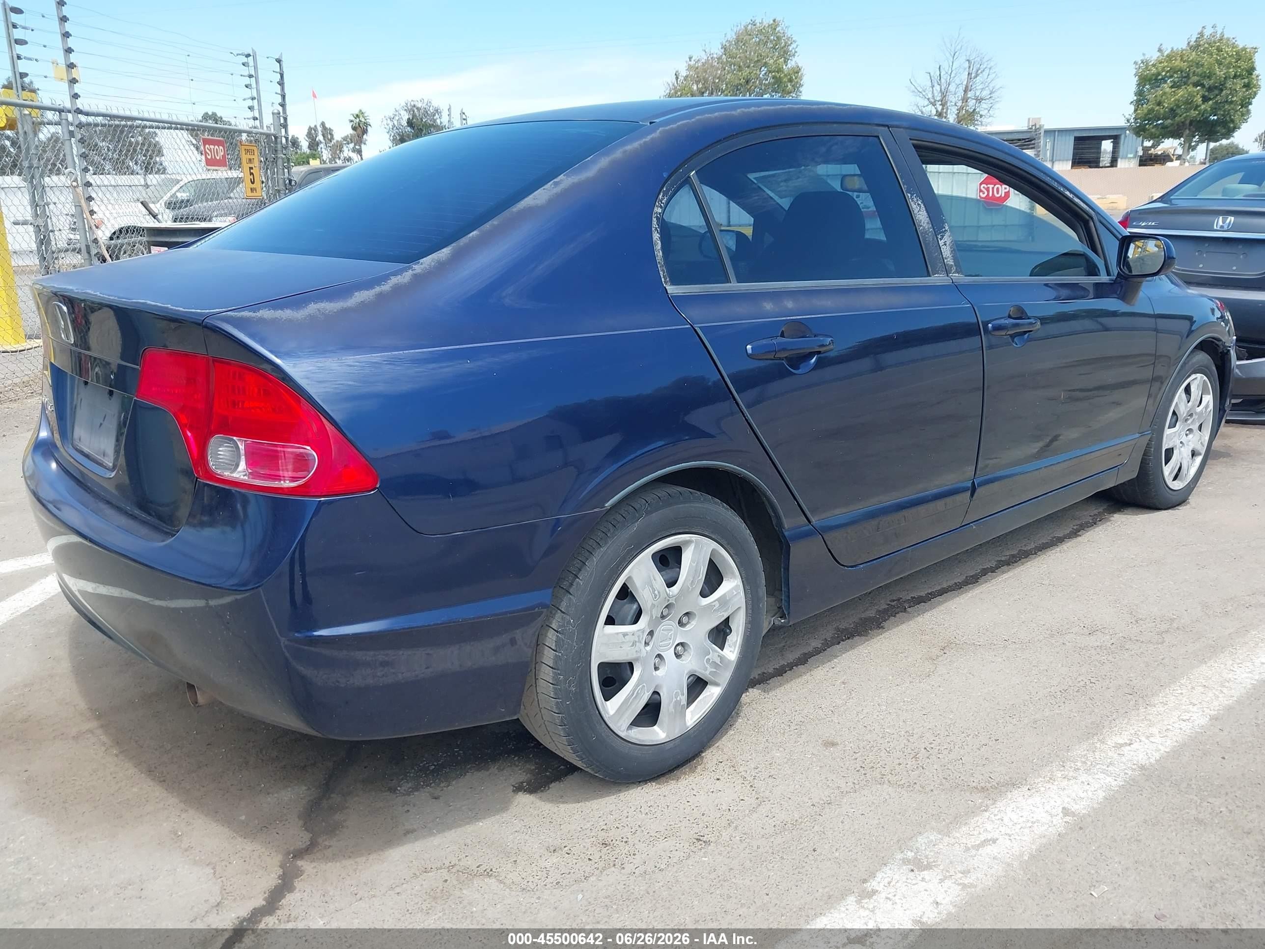 2007 Honda Civic Lx Blue vin: JHMFA16537S006839