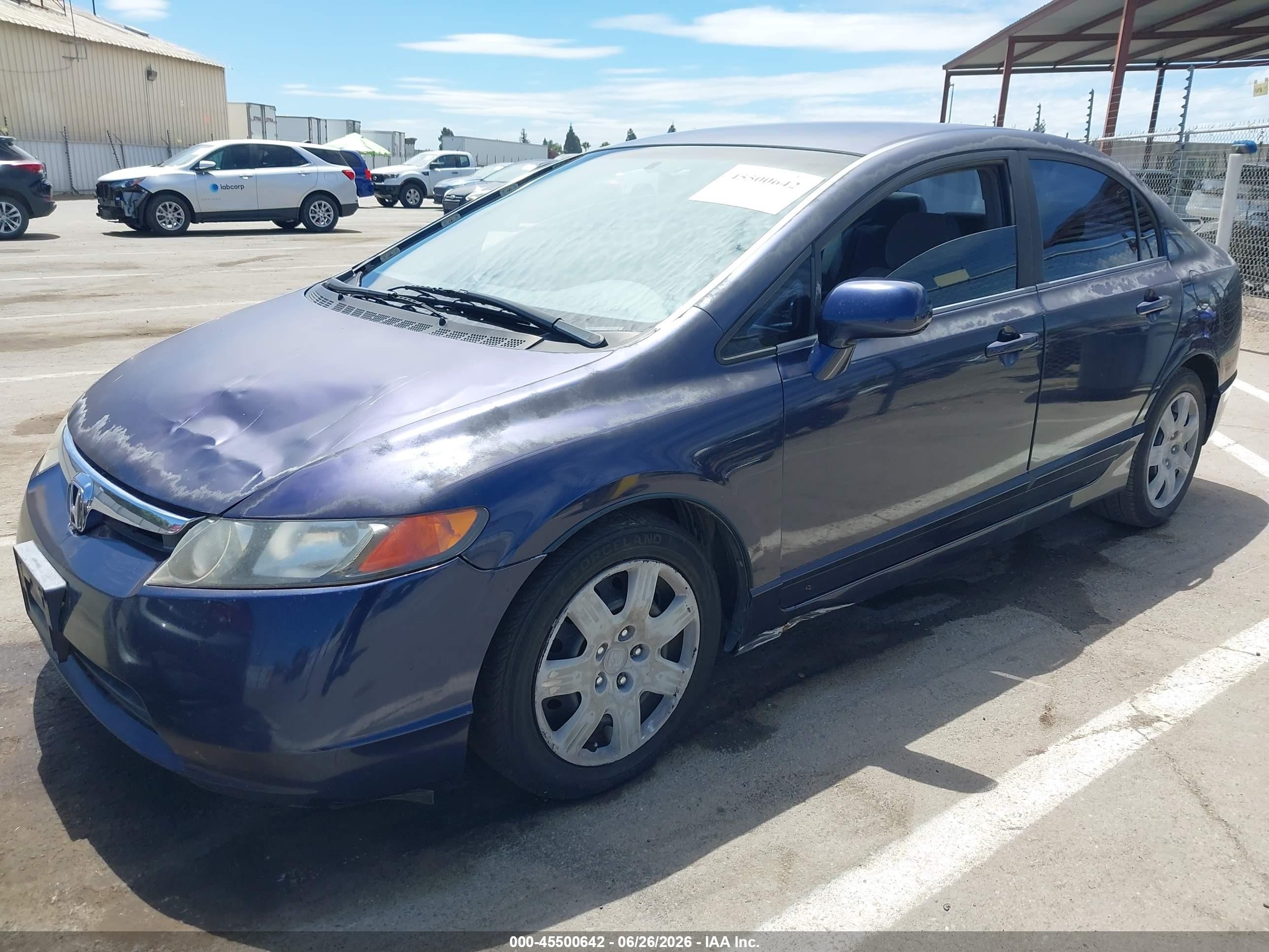 2007 Honda Civic Lx Blue vin: JHMFA16537S006839