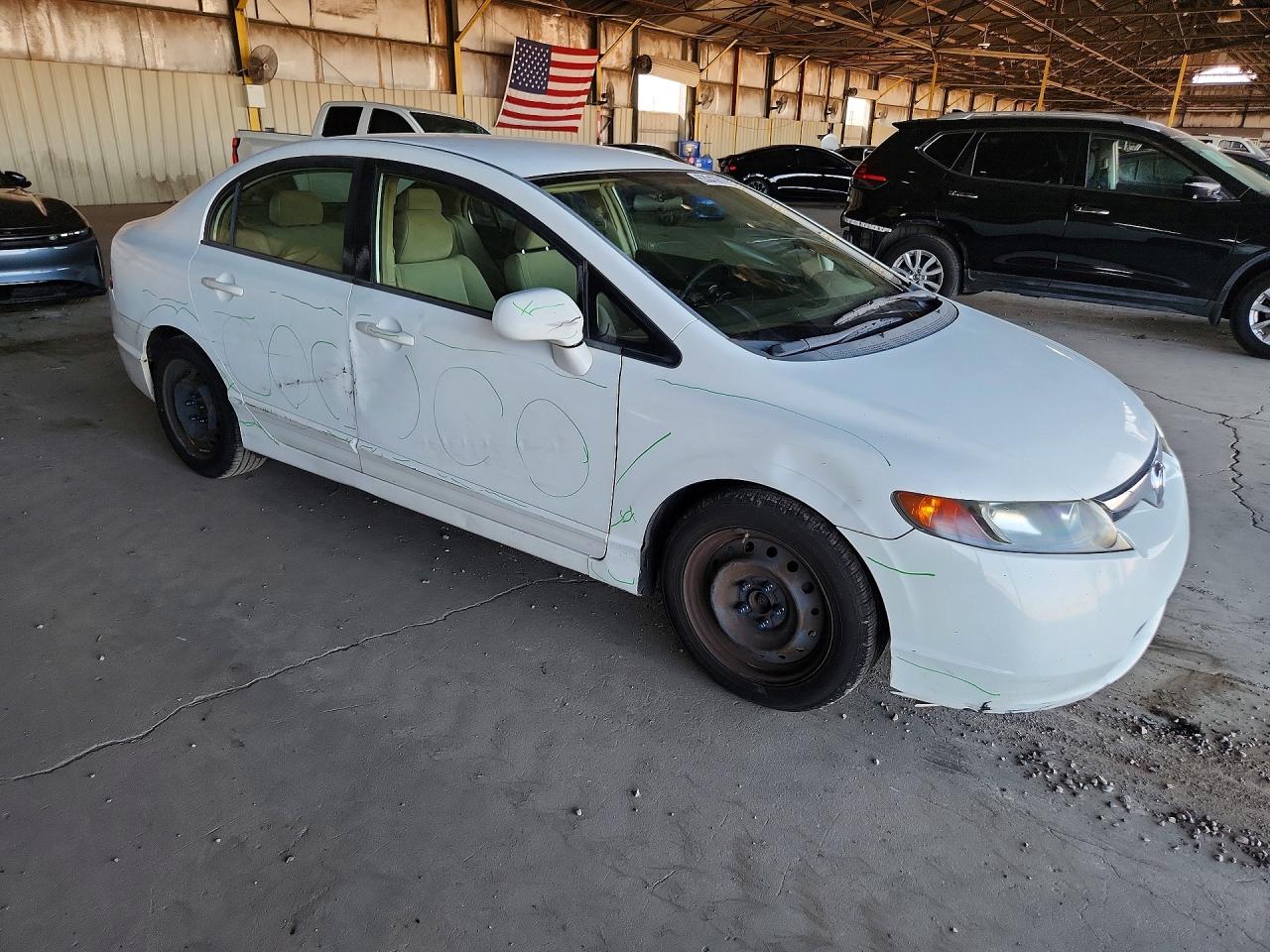 2008 Honda Civic Lx White vin: JHMFA16538S001156