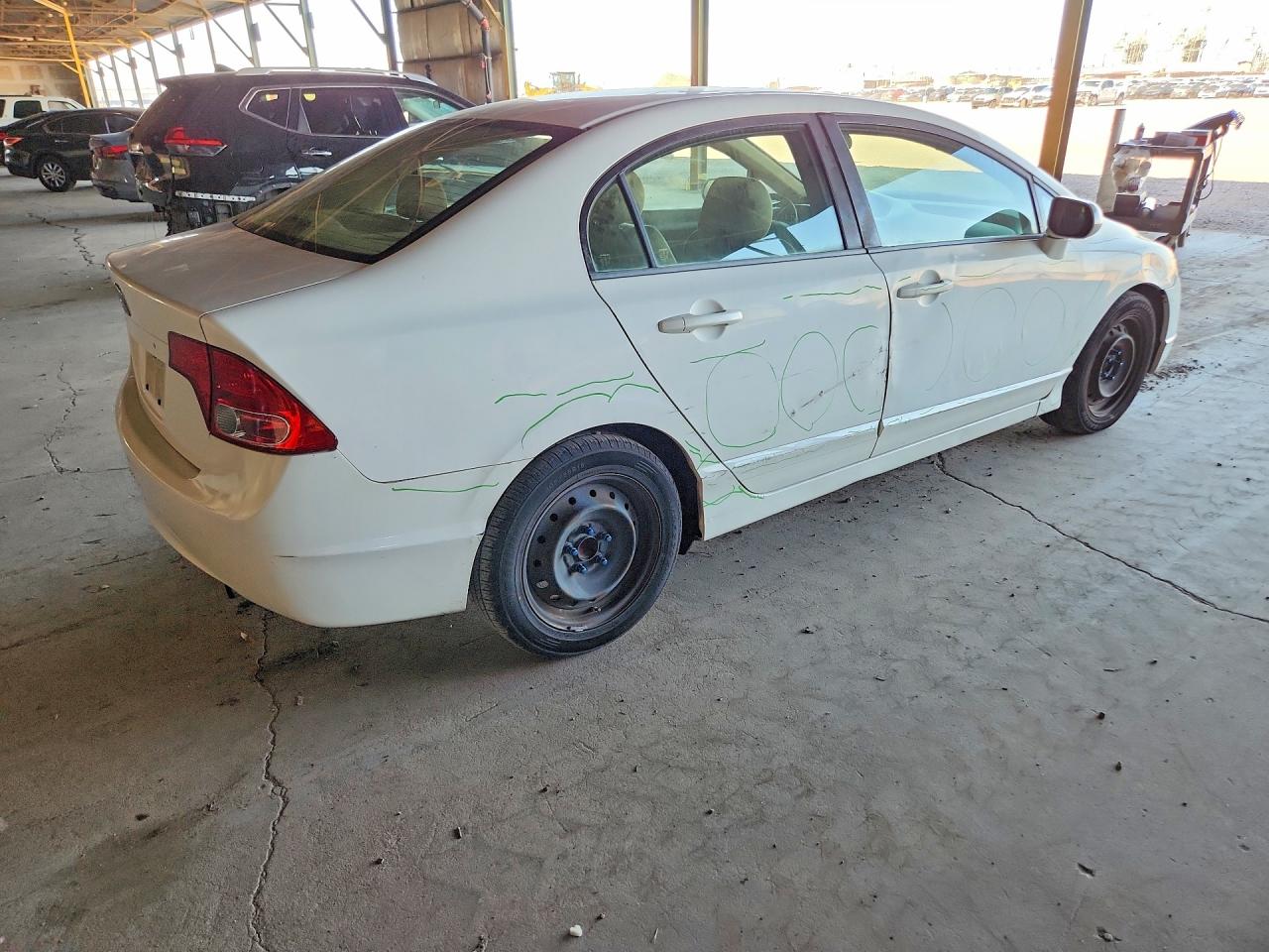 2008 Honda Civic Lx White vin: JHMFA16538S001156
