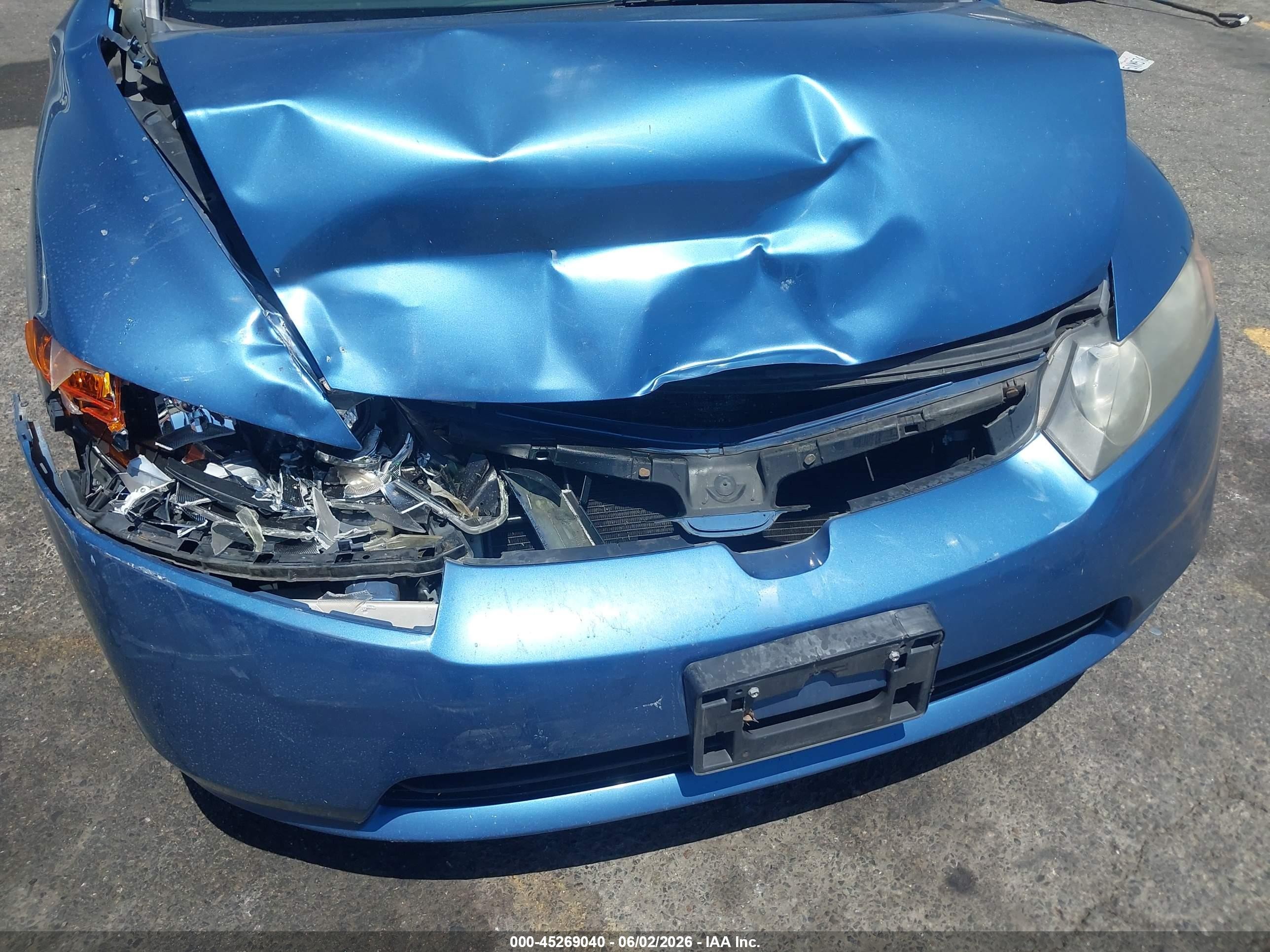 2006 Honda Civic Lx Blue vin: JHMFA16546S013054