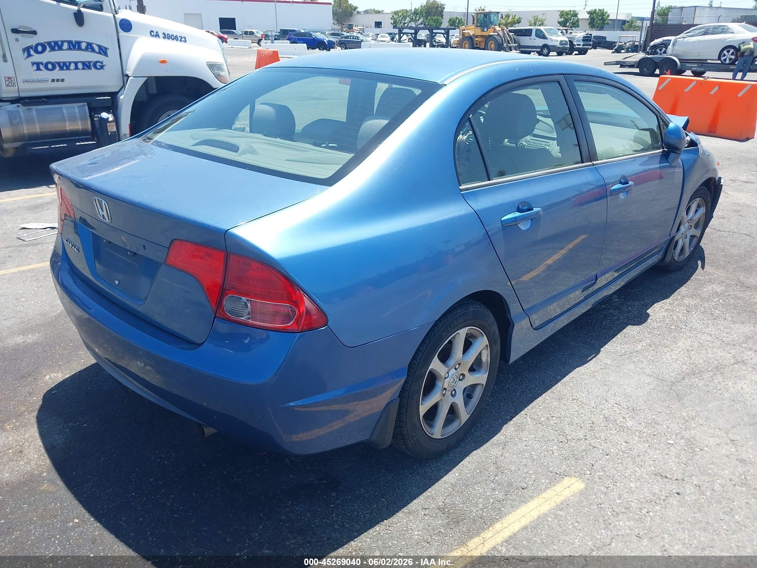2006 Honda Civic Lx Blue vin: JHMFA16546S013054