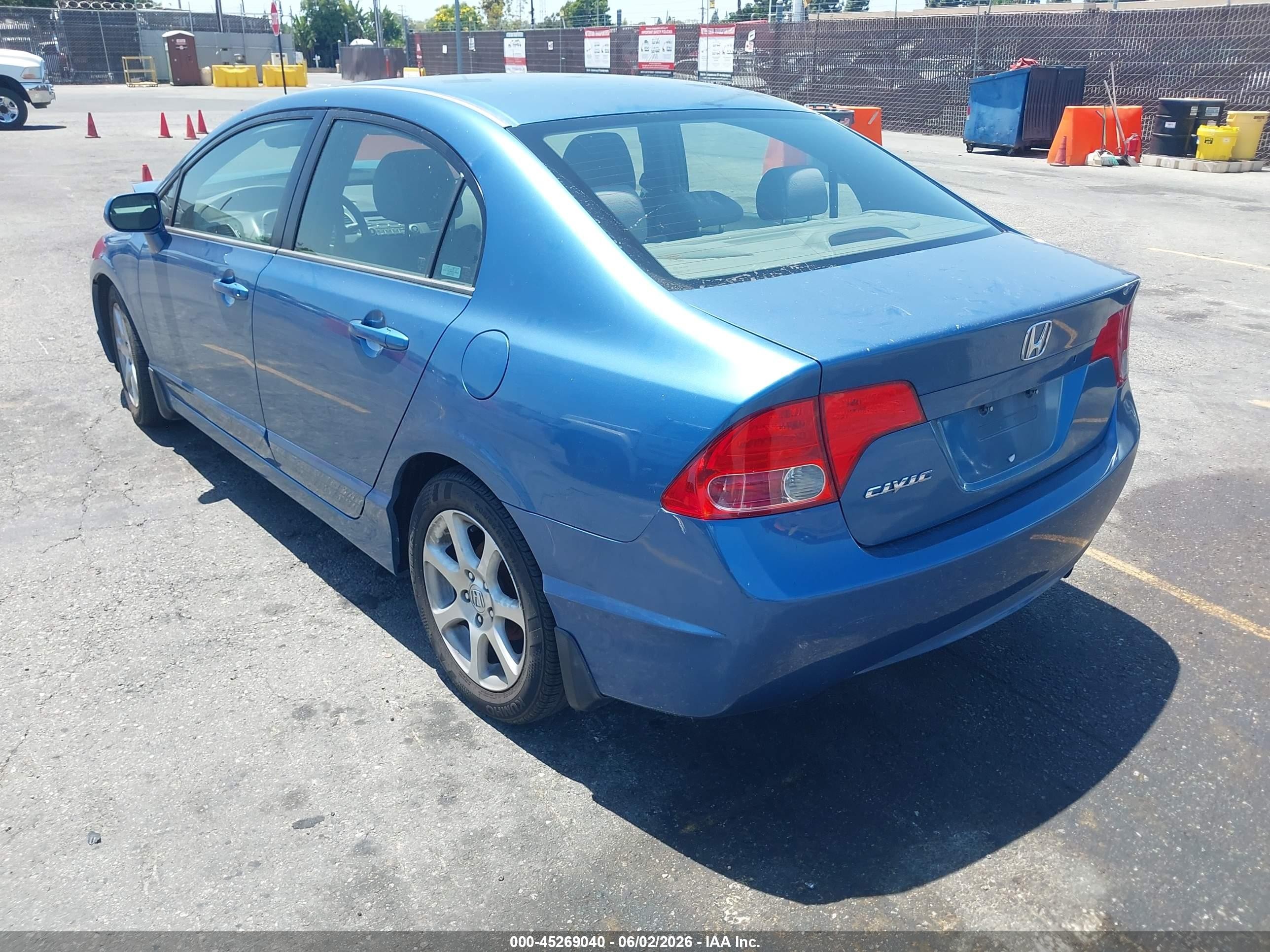 2006 Honda Civic Lx Blue vin: JHMFA16546S013054