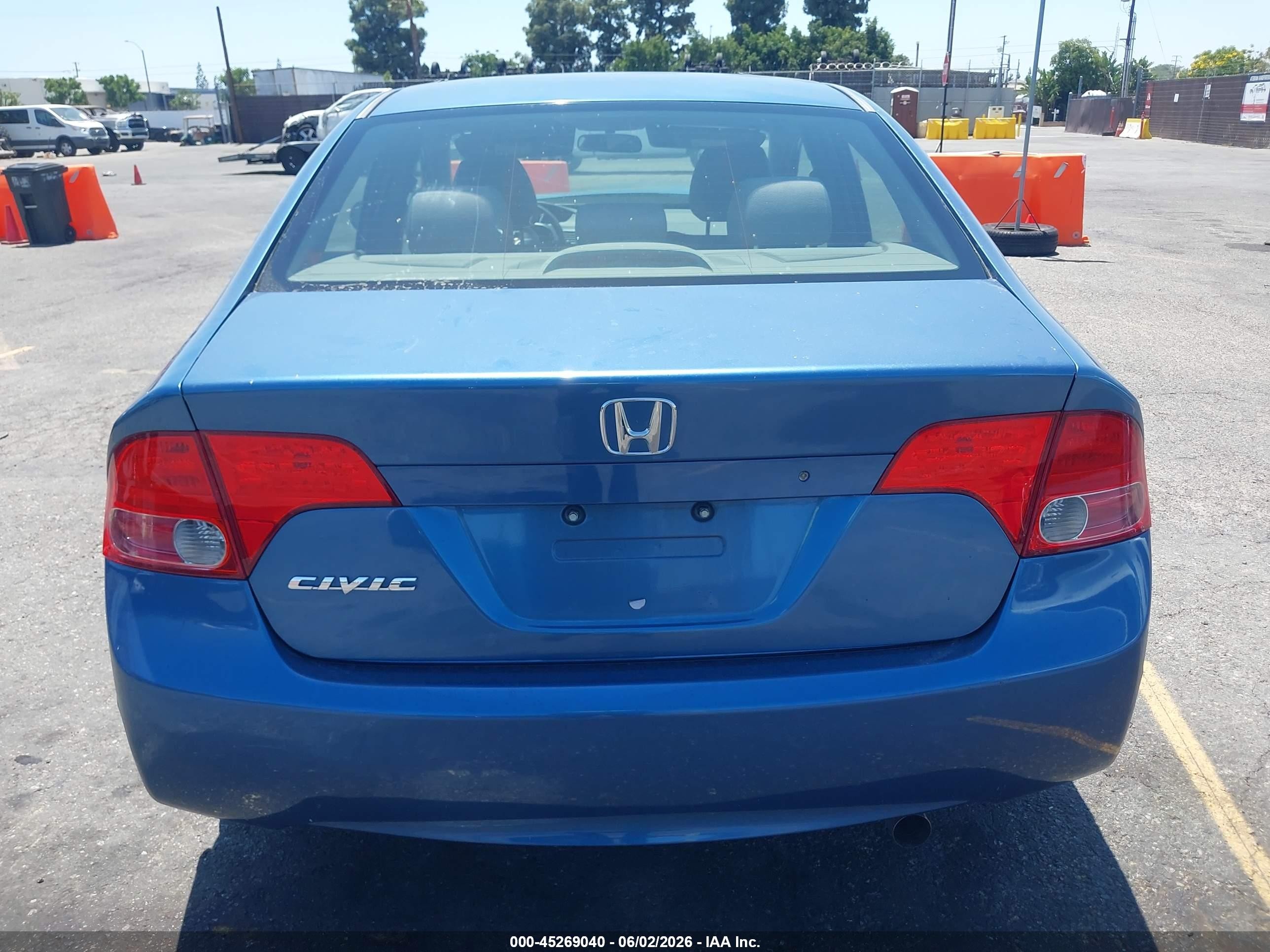 2006 Honda Civic Lx Blue vin: JHMFA16546S013054