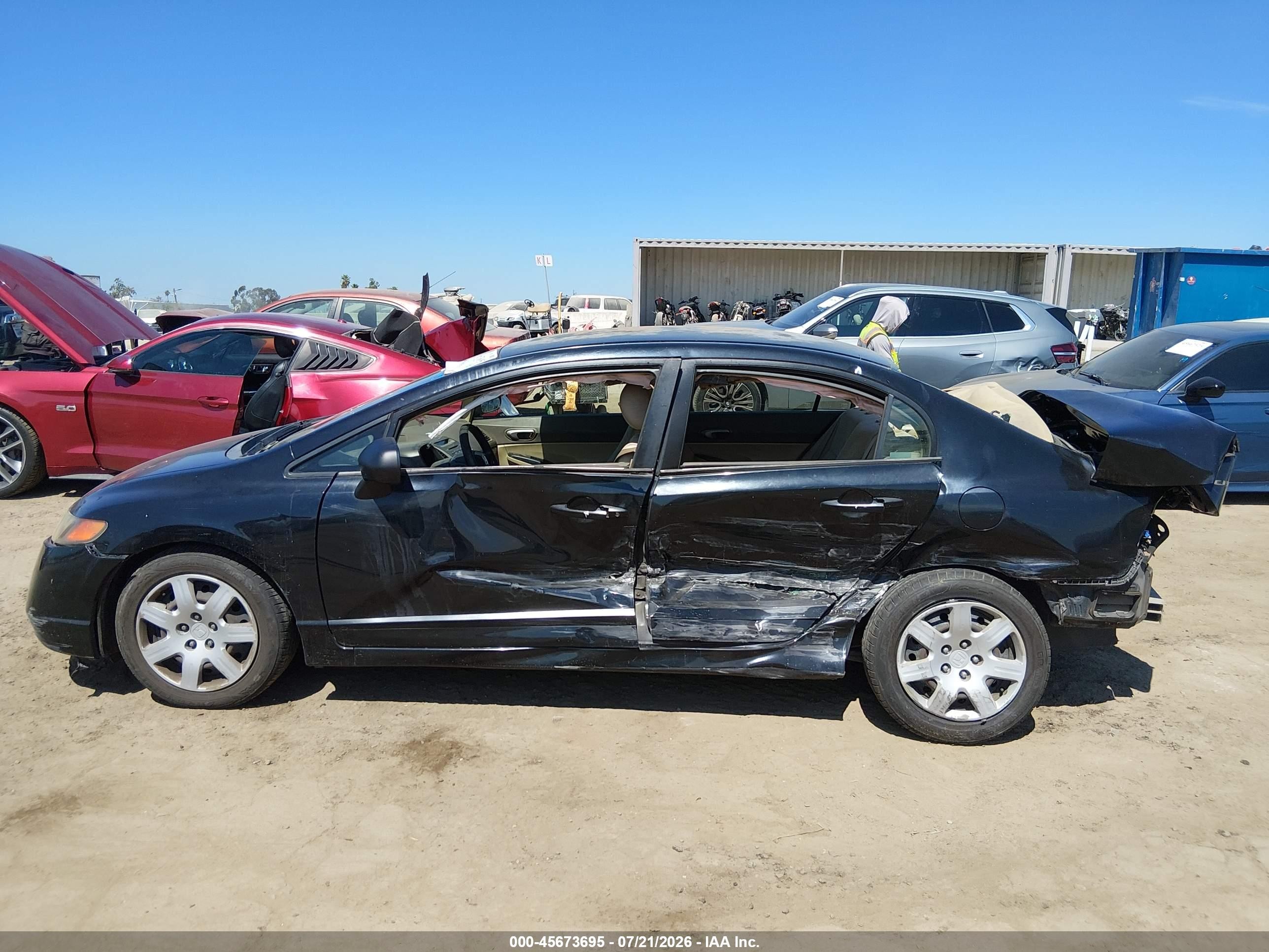 2006 Honda Civic Lx Black vin: JHMFA16566S011368