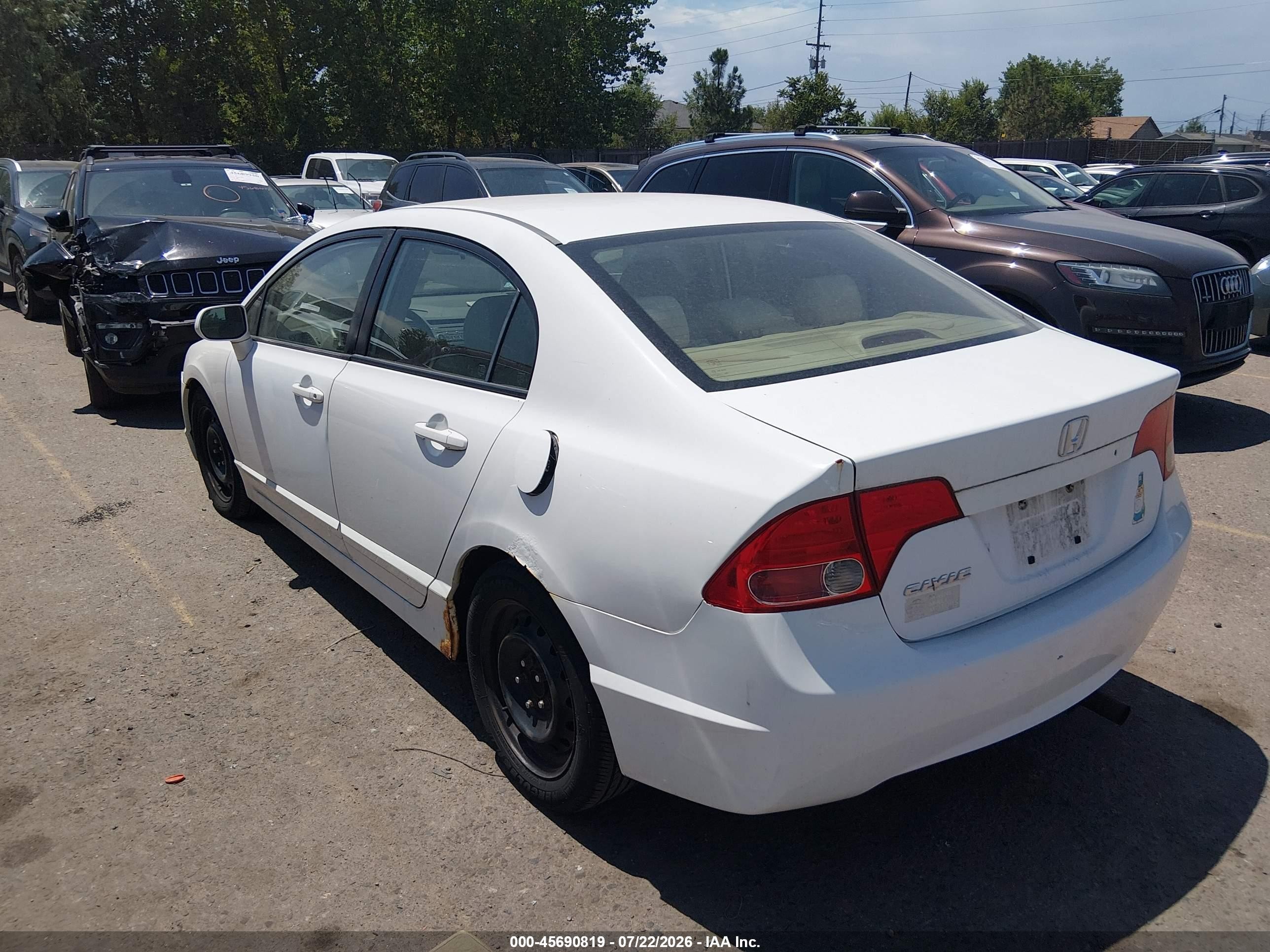 2006 Honda Civic Lx White vin: JHMFA16576S001769