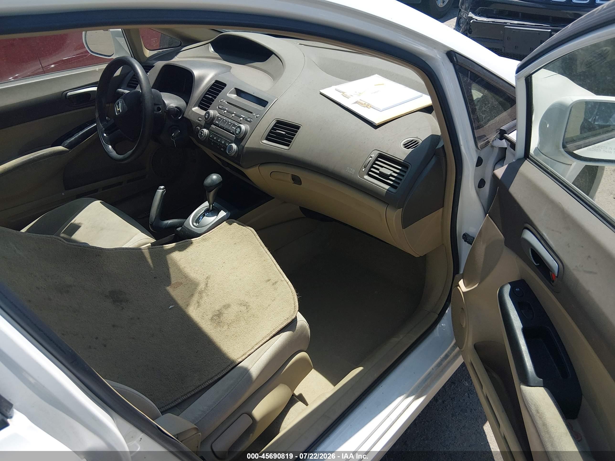 2006 Honda Civic Lx White vin: JHMFA16576S001769