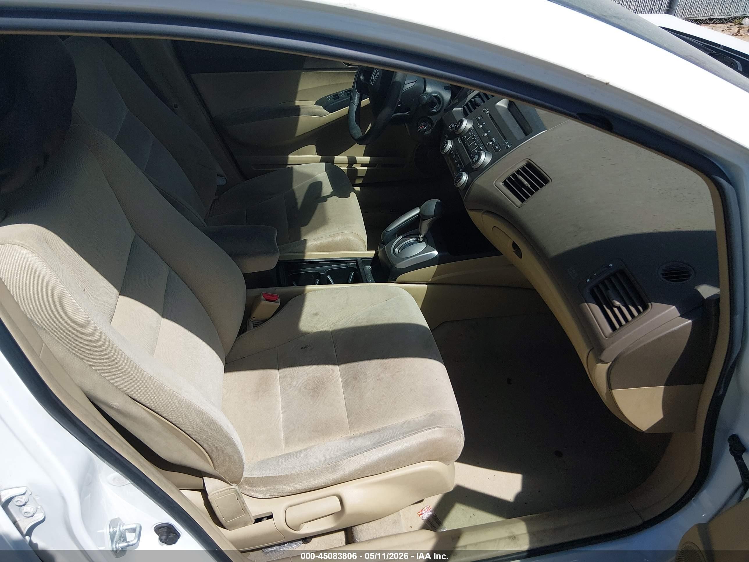 2007 Honda Civic Lx White vin: JHMFA16597S003220