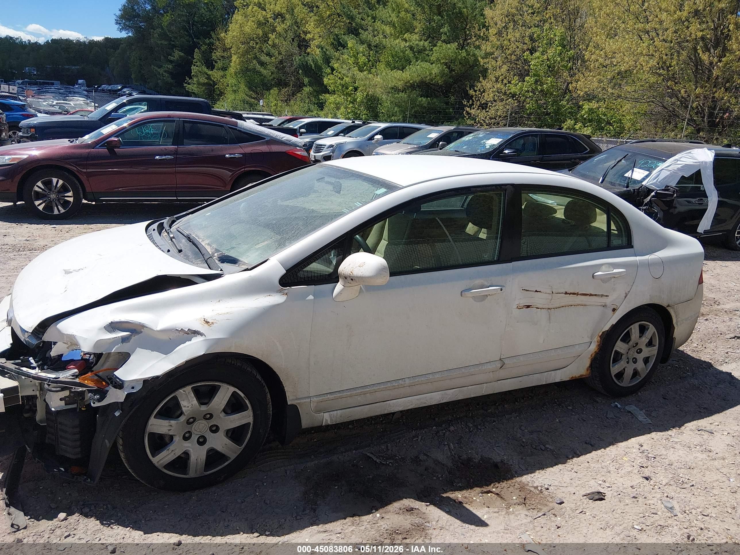 2007 Honda Civic Lx White vin: JHMFA16597S003220