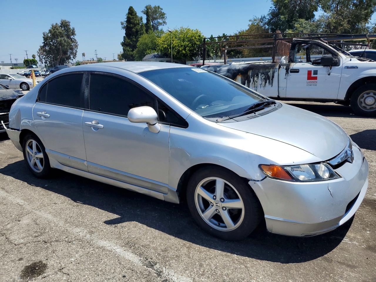 2008 Honda Civic Lx Silver vin: JHMFA165X8S001963