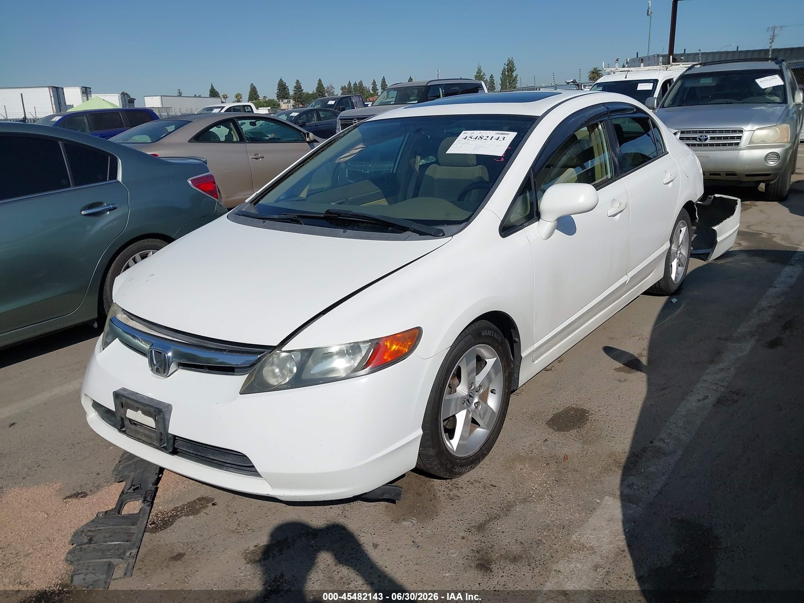 2006 Honda Civic Ex White vin: JHMFA16816S009375