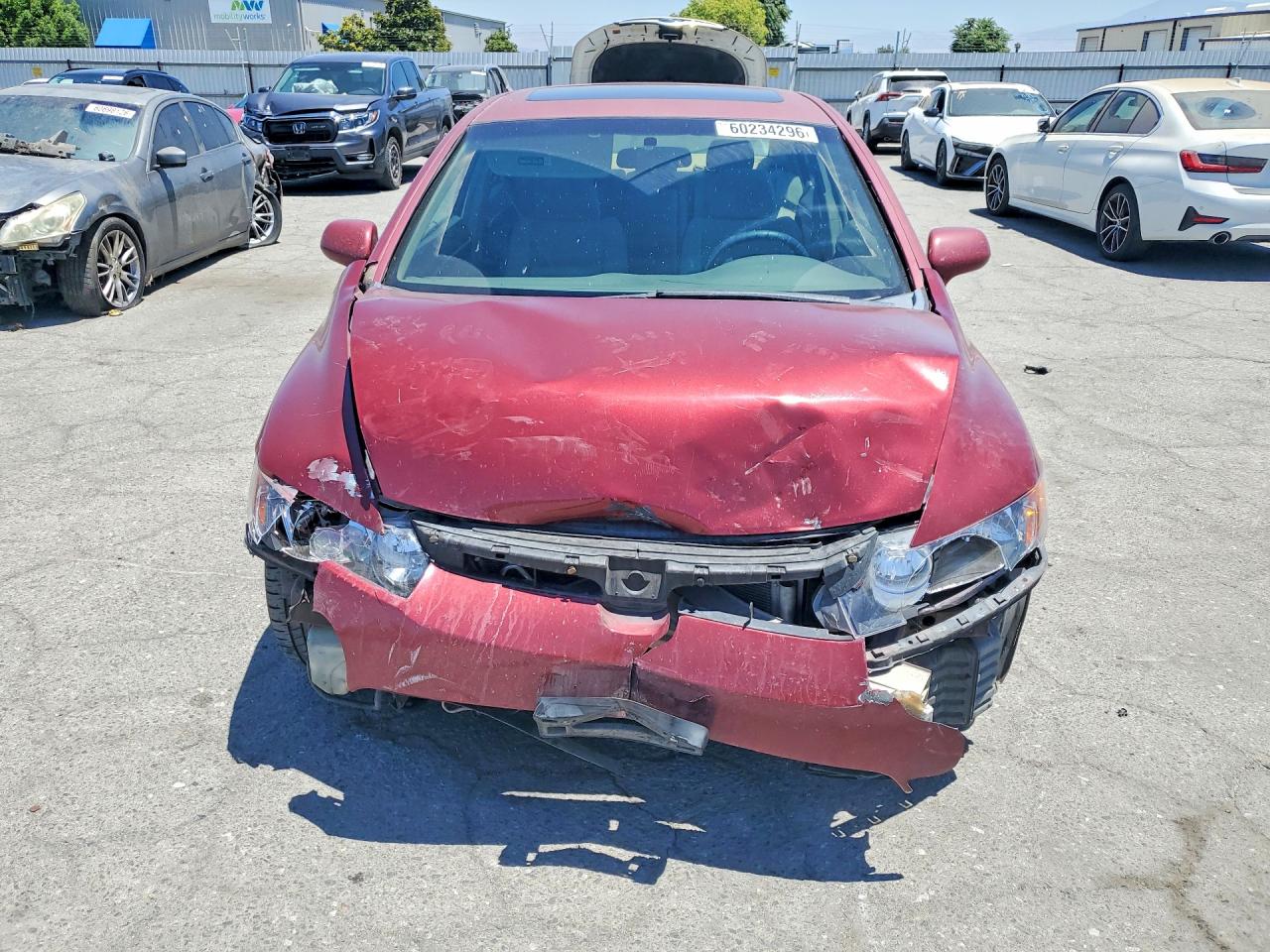2006 Honda Civic Ex Burgundy vin: JHMFA168X6S013800