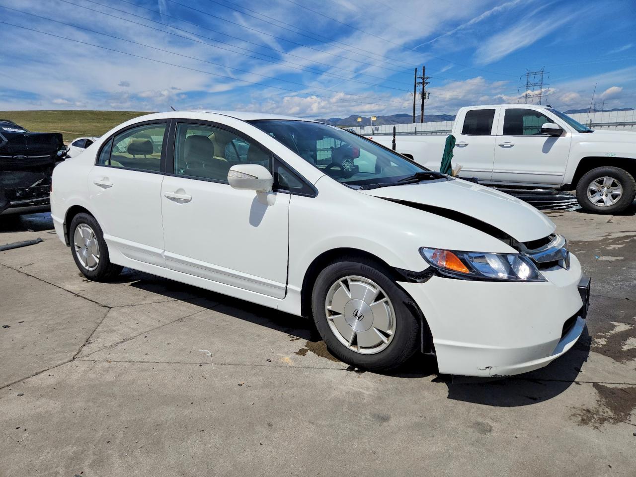 2007 Honda Civic Hybrid Белый vin: JHMFA36207S025673