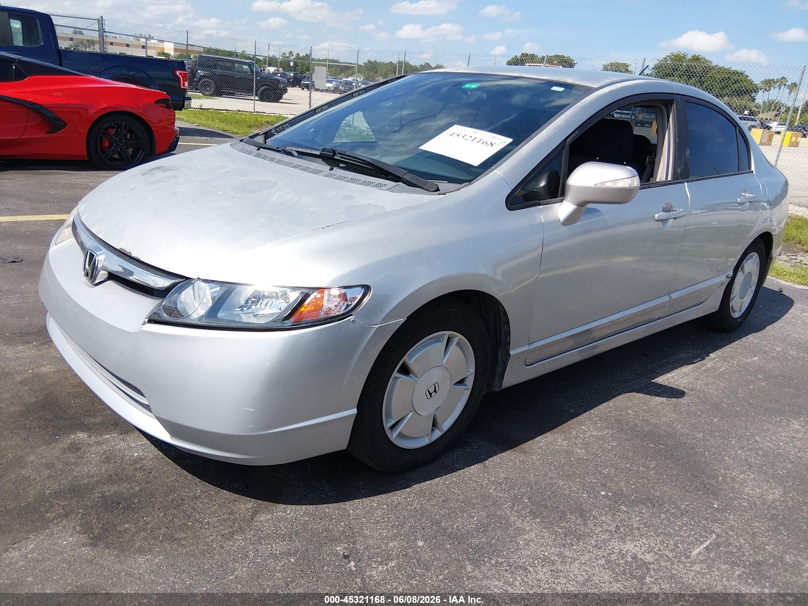 2007 Honda Civic Hybrid   Silver vin: JHMFA36217S001656