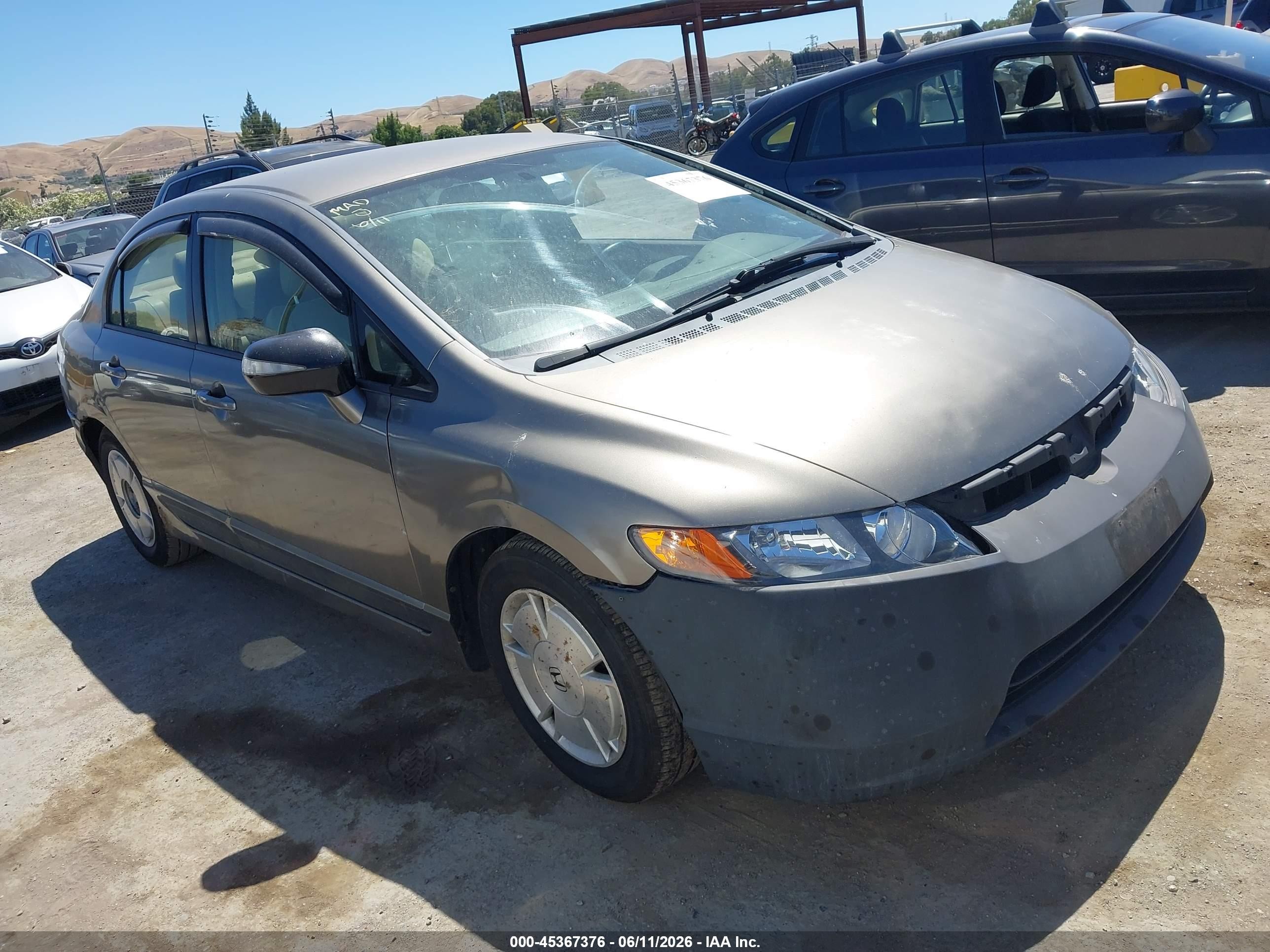 2007 Honda Civic Hybrid   Gray vin: JHMFA36217S008803