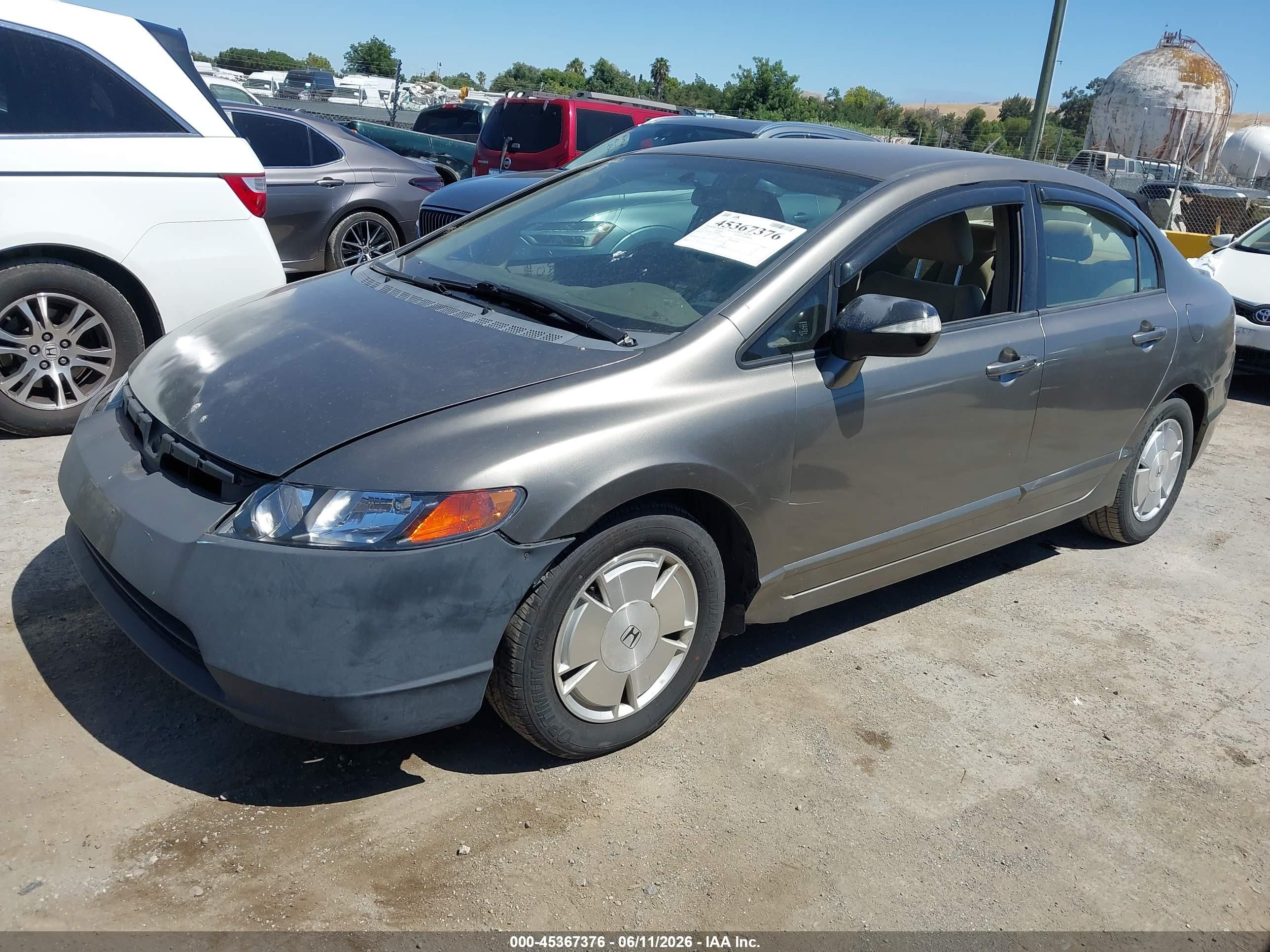 2007 Honda Civic Hybrid   Gray vin: JHMFA36217S008803