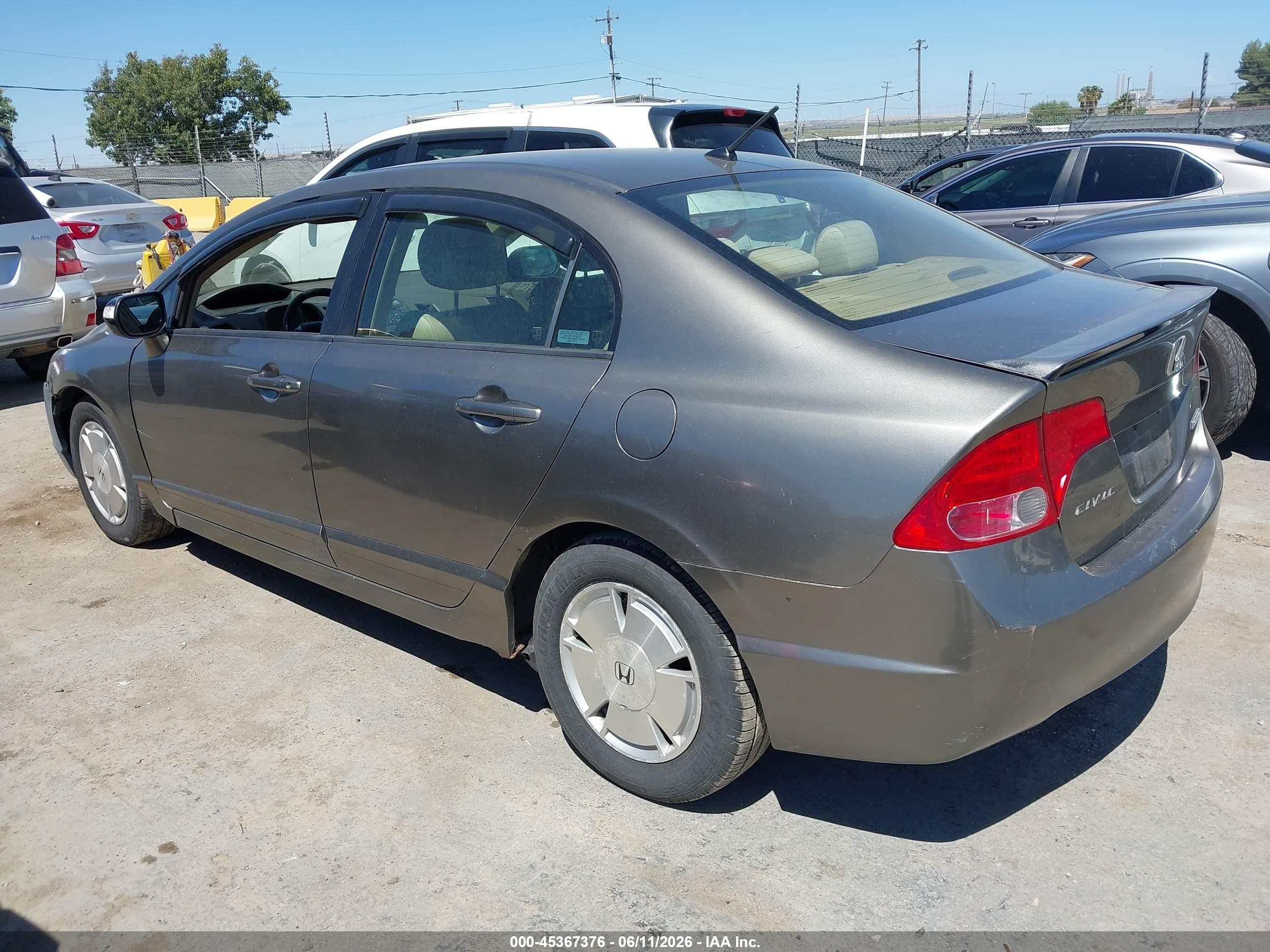 2007 Honda Civic Hybrid   Gray vin: JHMFA36217S008803