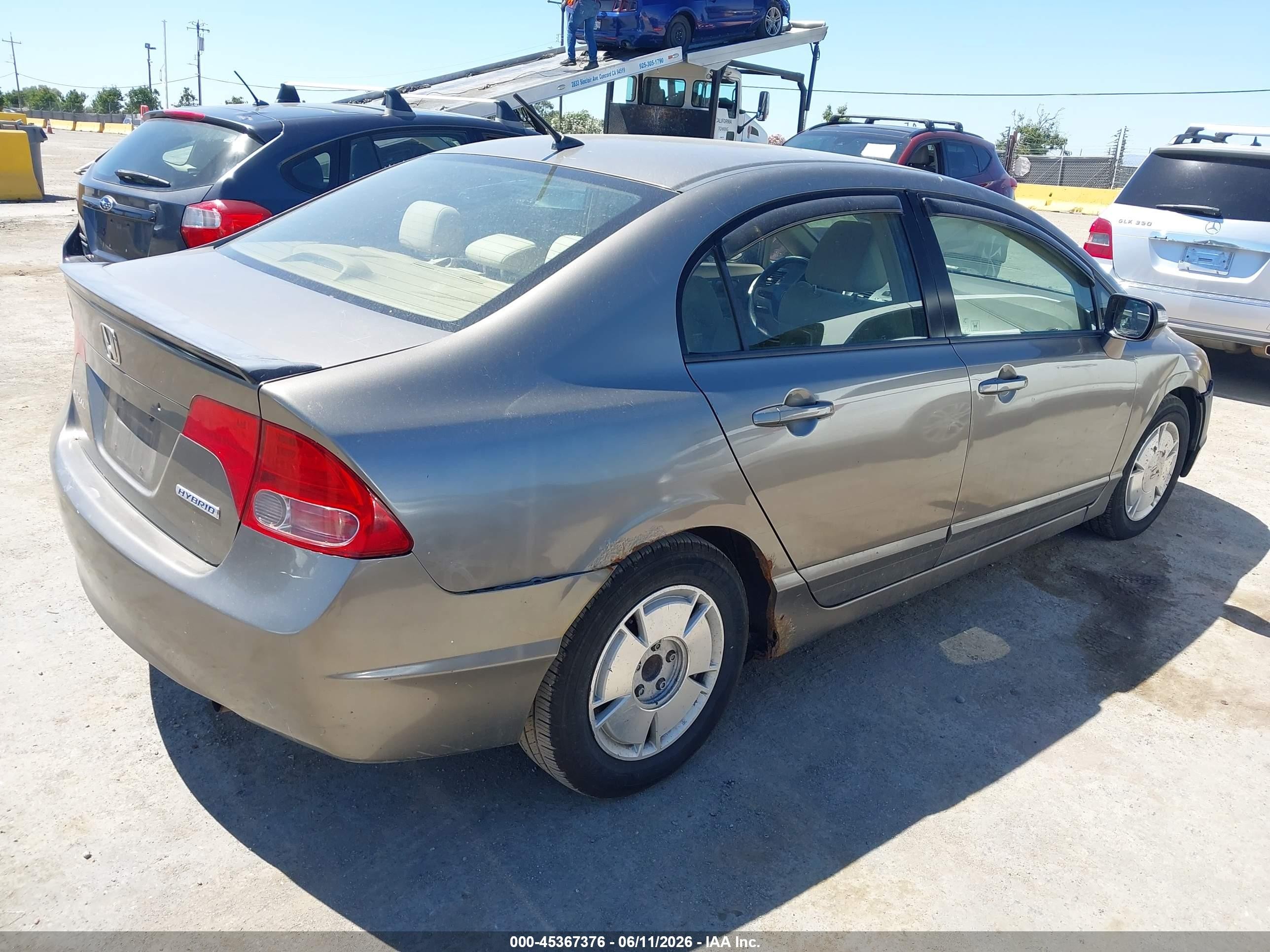 2007 Honda Civic Hybrid   Gray vin: JHMFA36217S008803