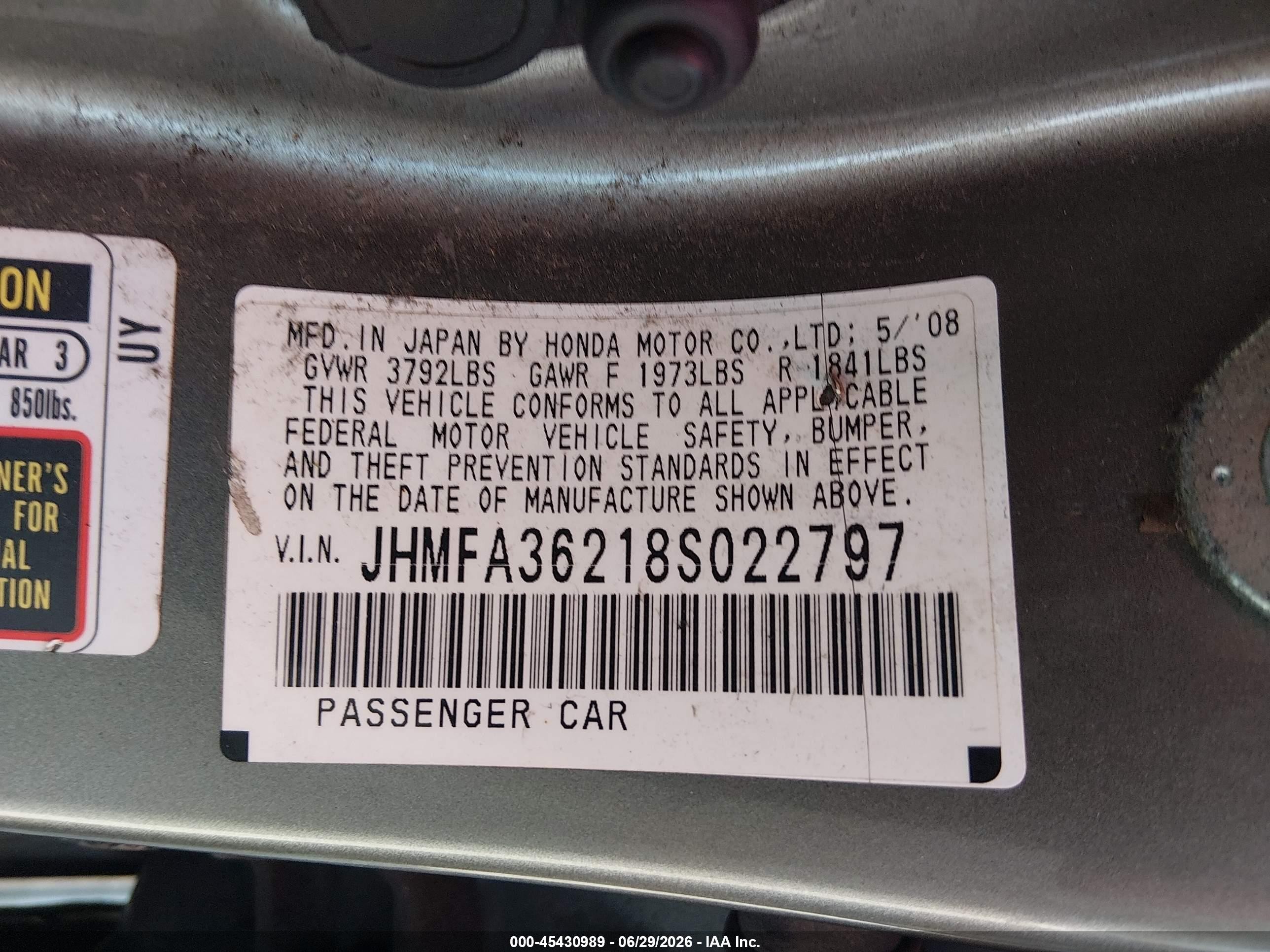 2008 Honda Civic Hybrid   Brown vin: JHMFA36218S022797
