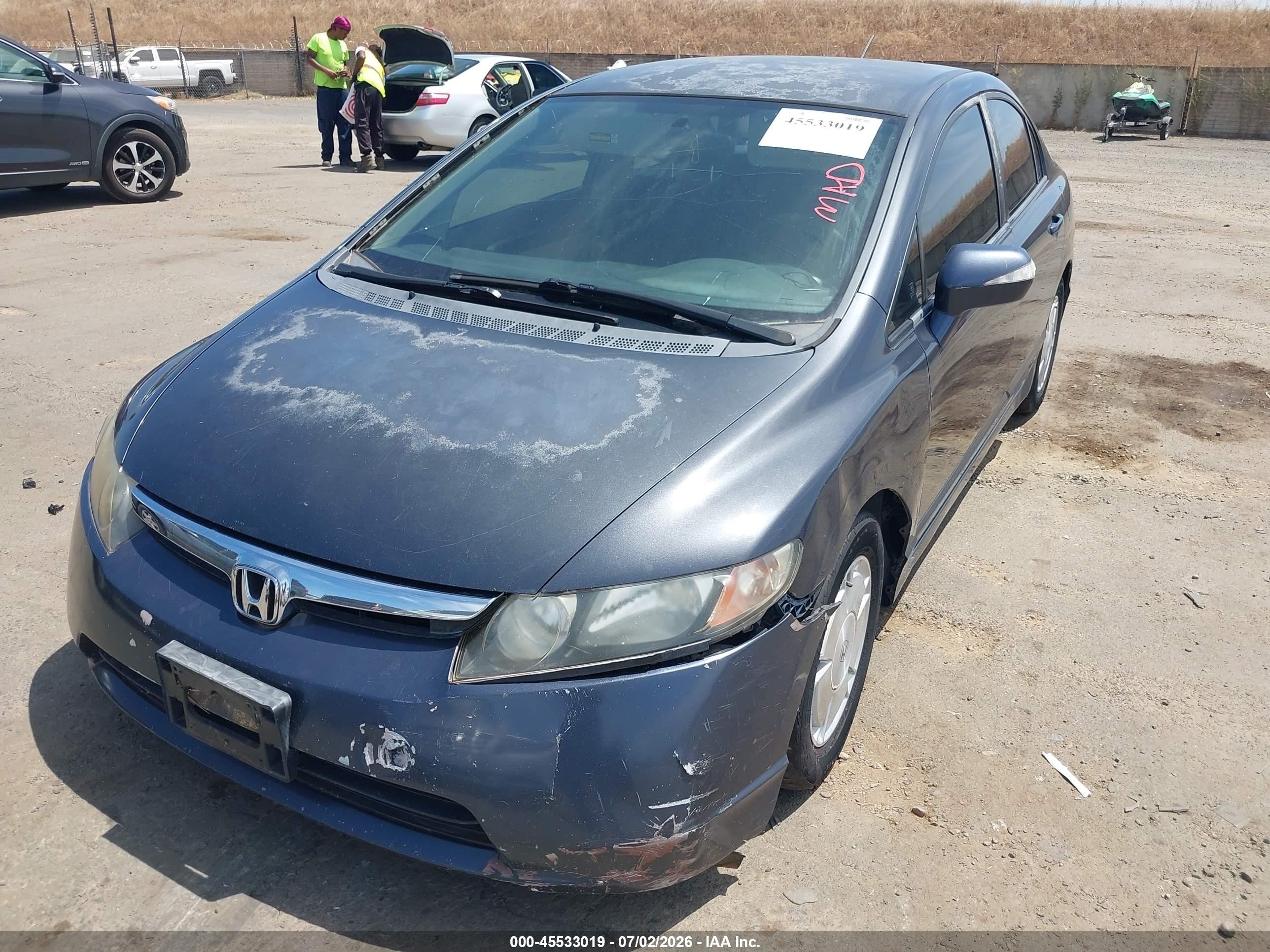 2007 Honda Civic Hybrid   Blue vin: JHMFA36227S010026