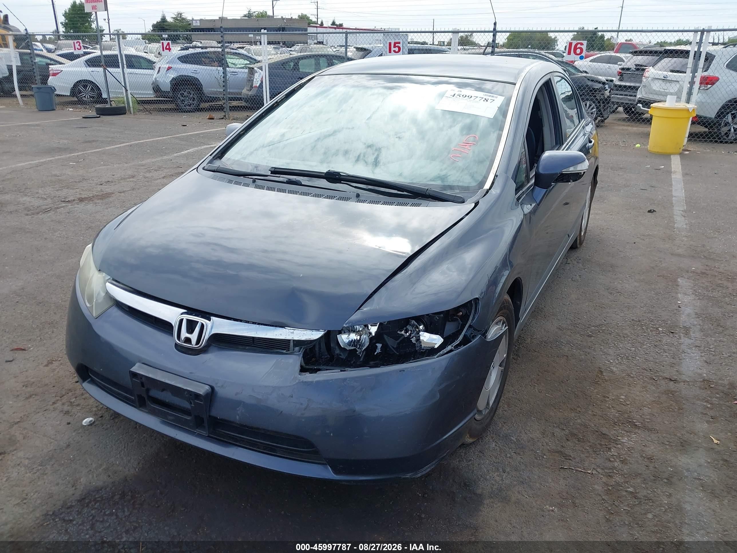 2008 Honda Civic Hybrid   Gray vin: JHMFA36228S023912