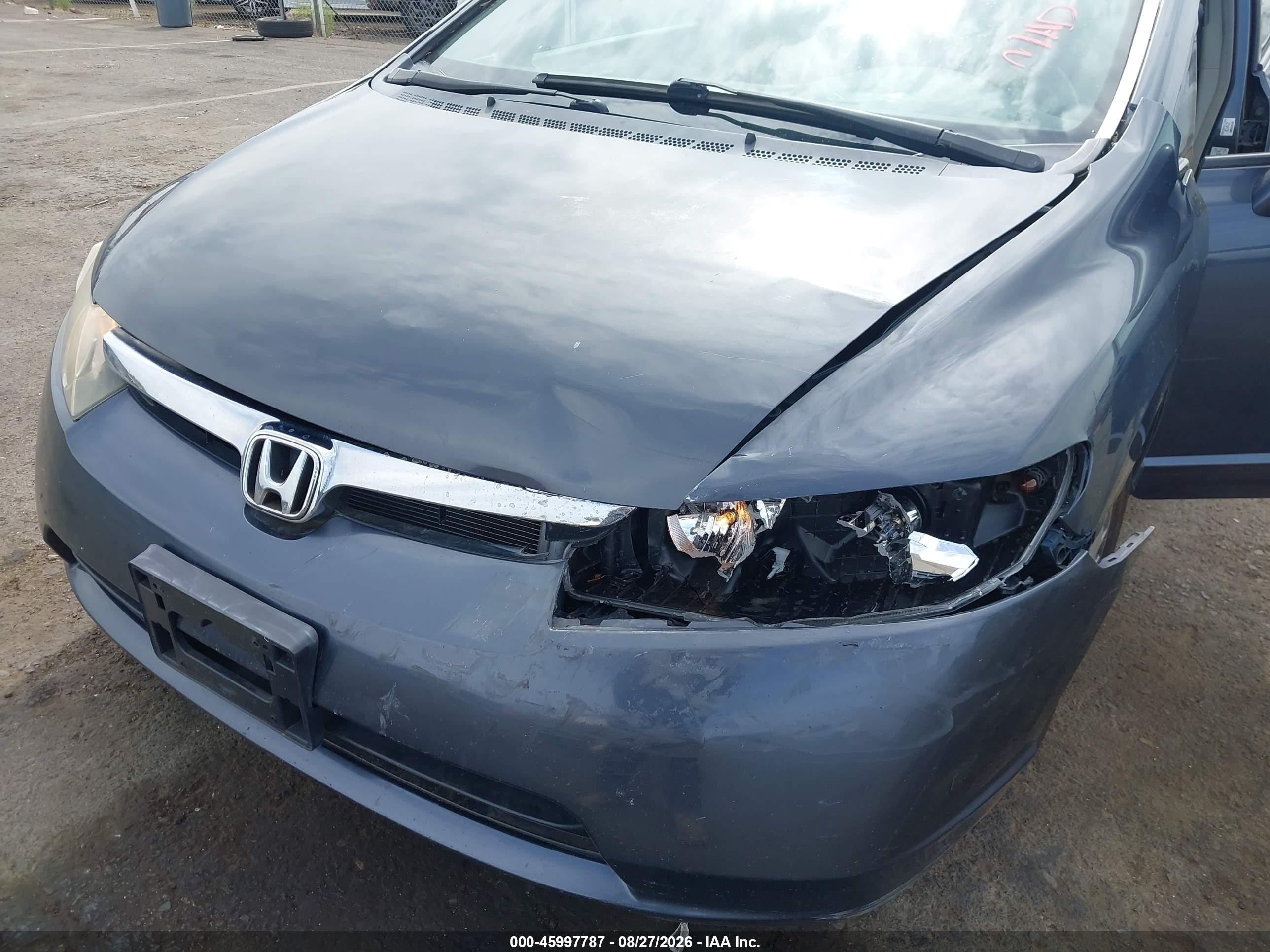 2008 Honda Civic Hybrid   Gray vin: JHMFA36228S023912