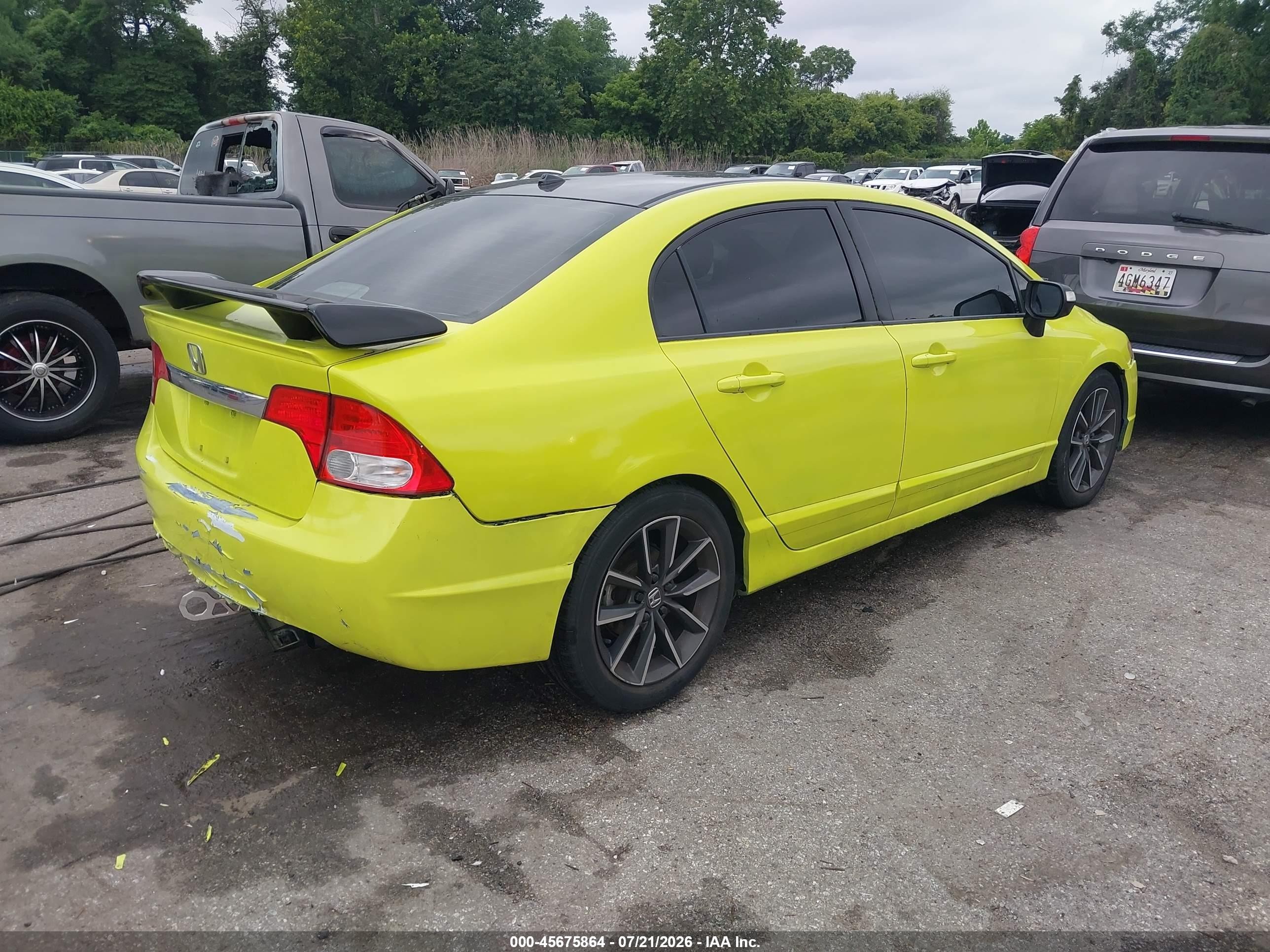 2009 Honda Civic Hybrid   Желтый vin: JHMFA36229S009364