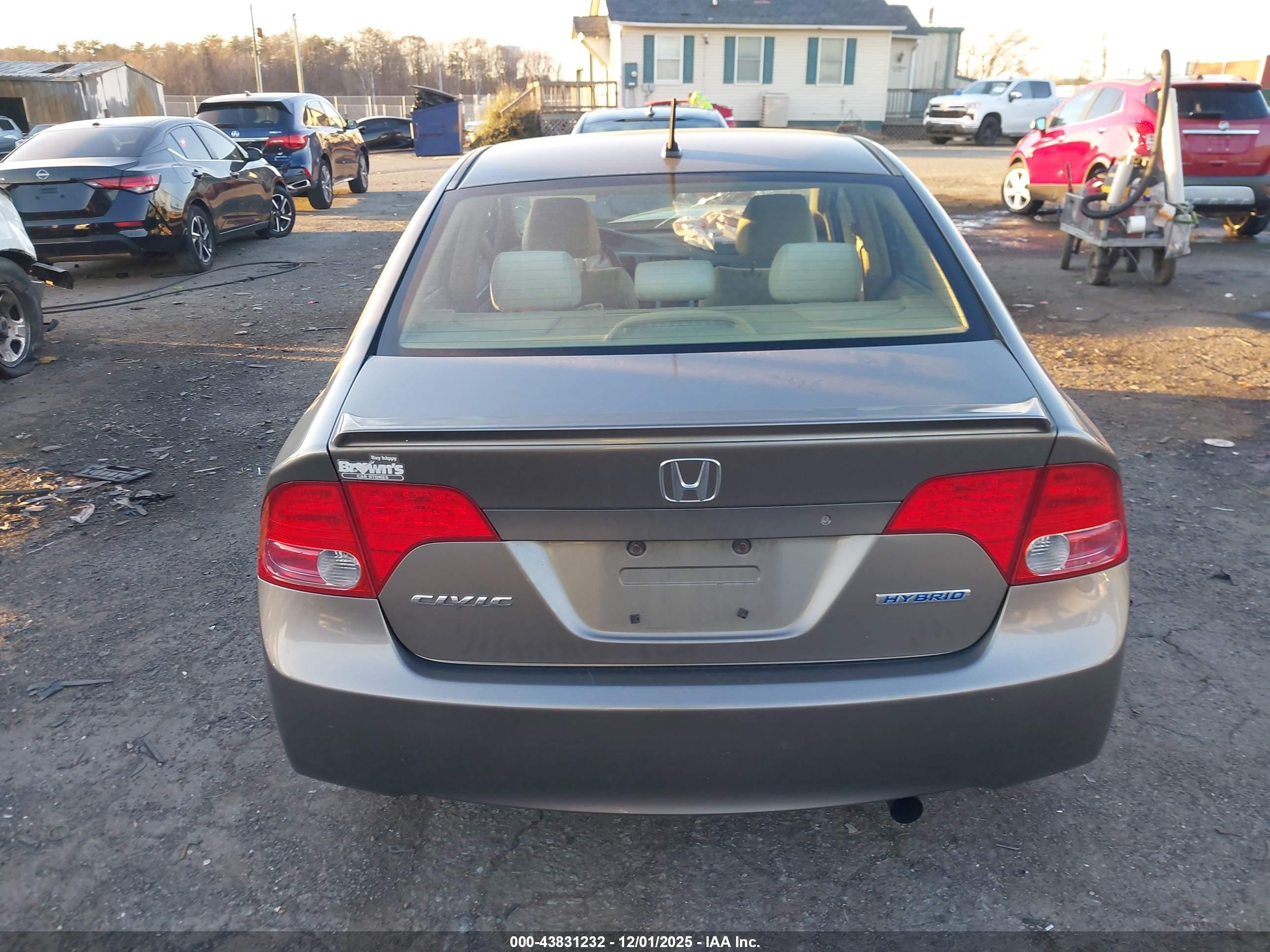 2006 Honda Civic Hybrid   Gray vin: JHMFA36236S006159