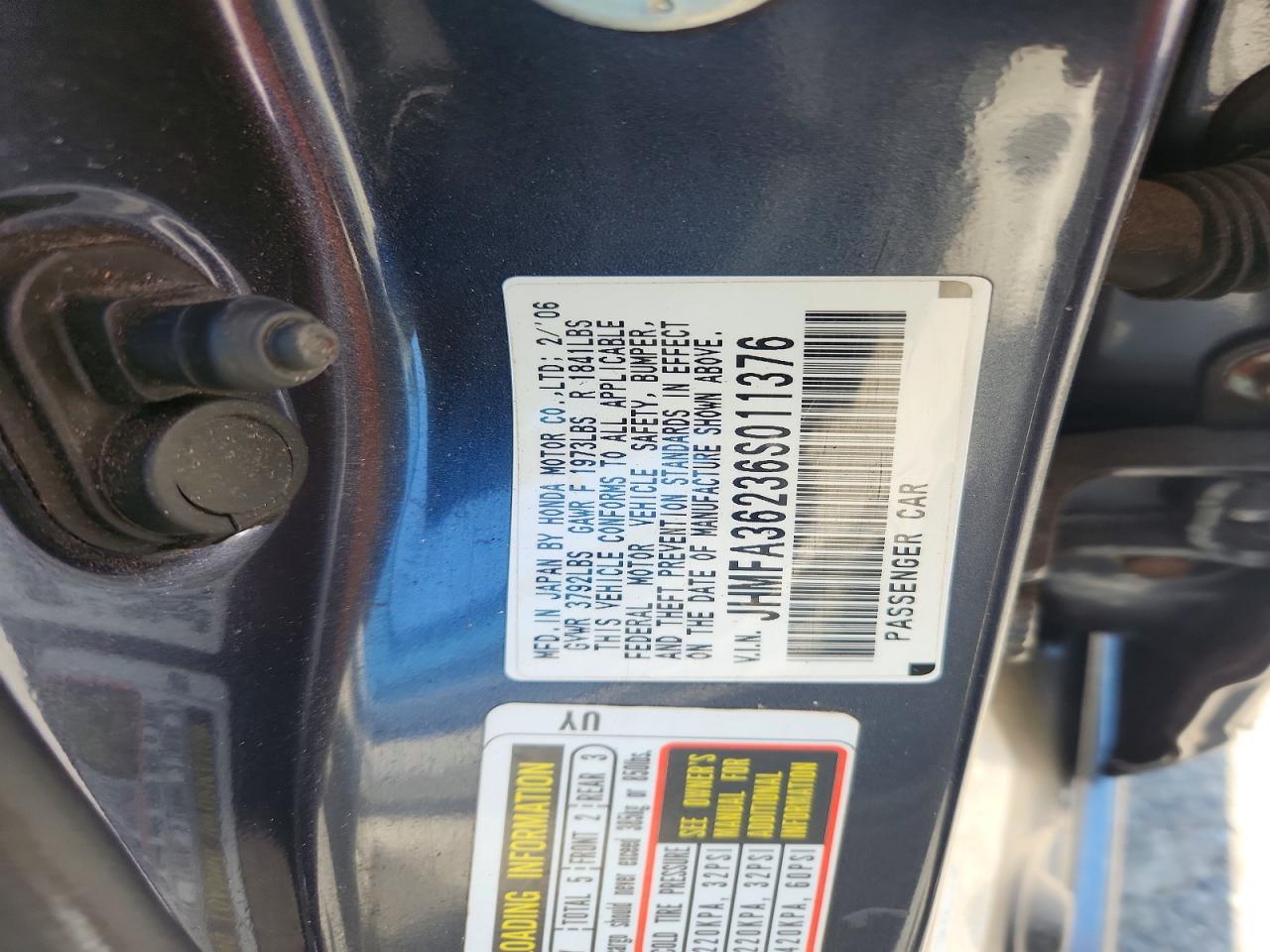 2006 Honda Civic Hybrid Gray vin: JHMFA36236S011376