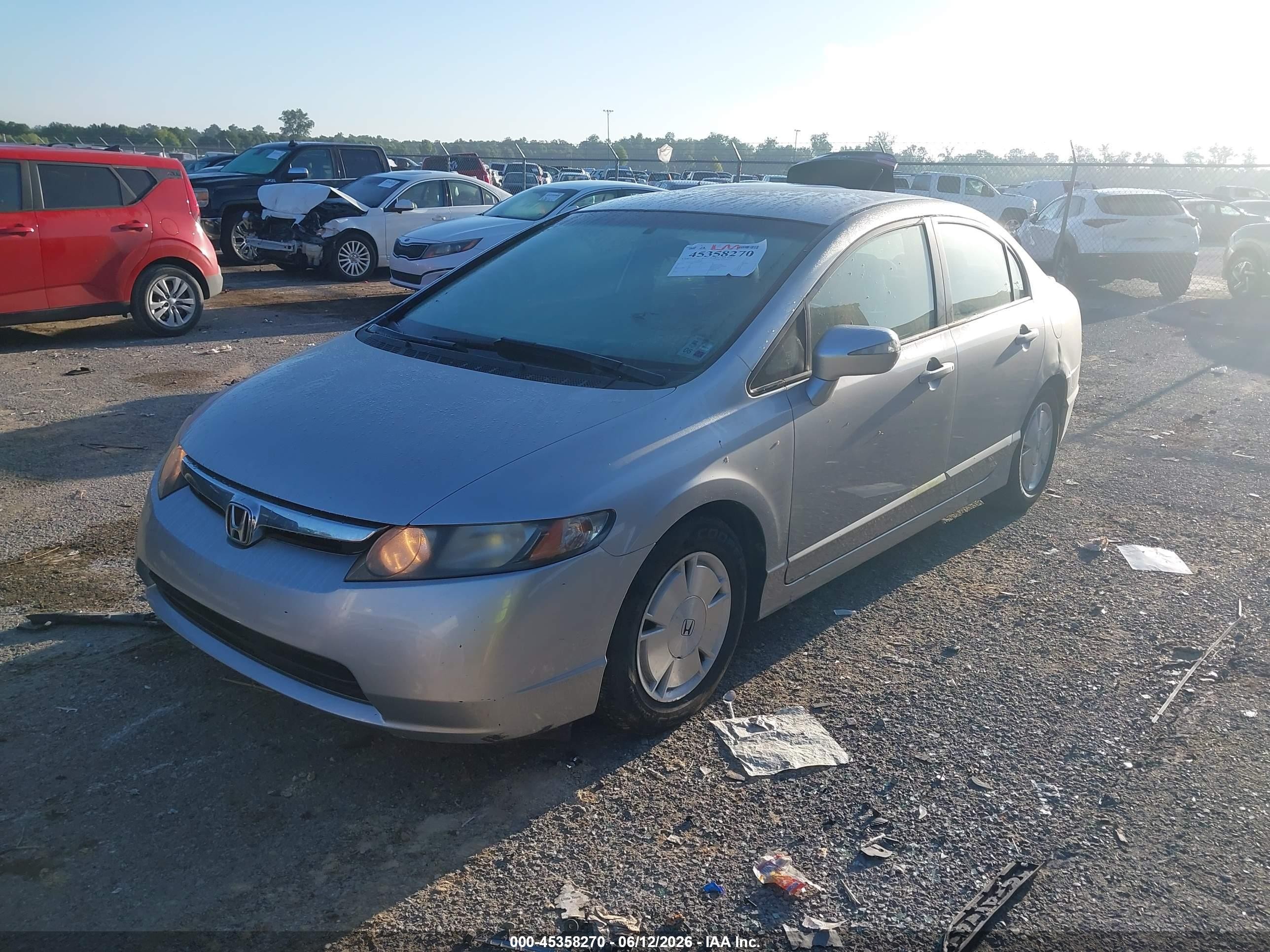 2007 Honda Civic Hybrid   Silver vin: JHMFA36237S000458