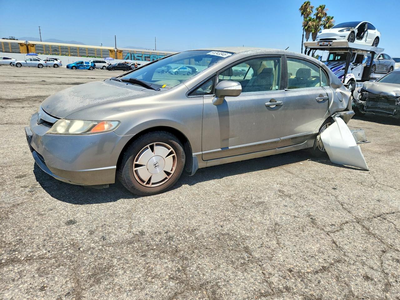 2007 Honda Civic Hybrid Gray vin: JHMFA36237S024615