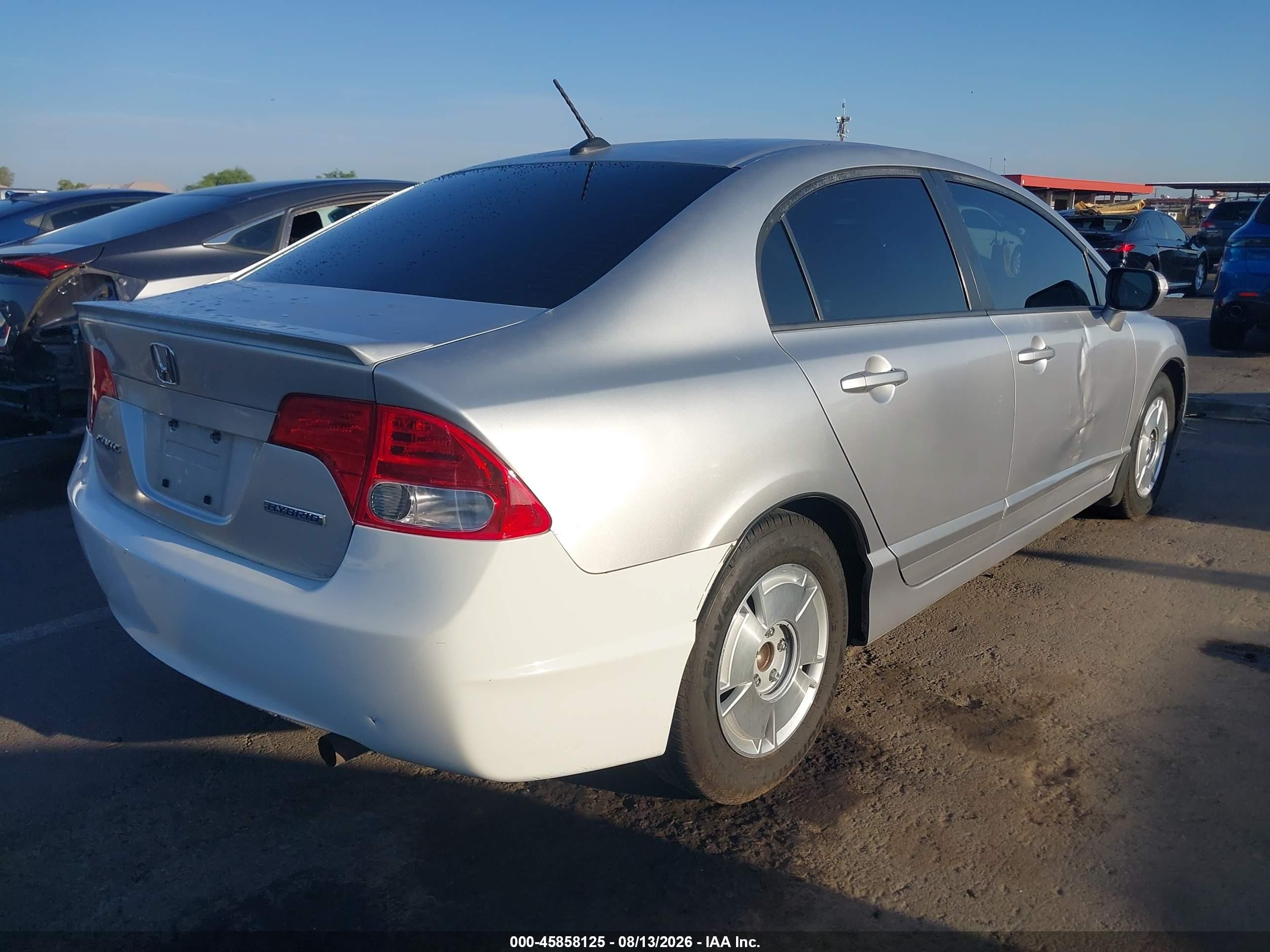 2008 Honda Civic Hybrid   Silver vin: JHMFA36238S009646