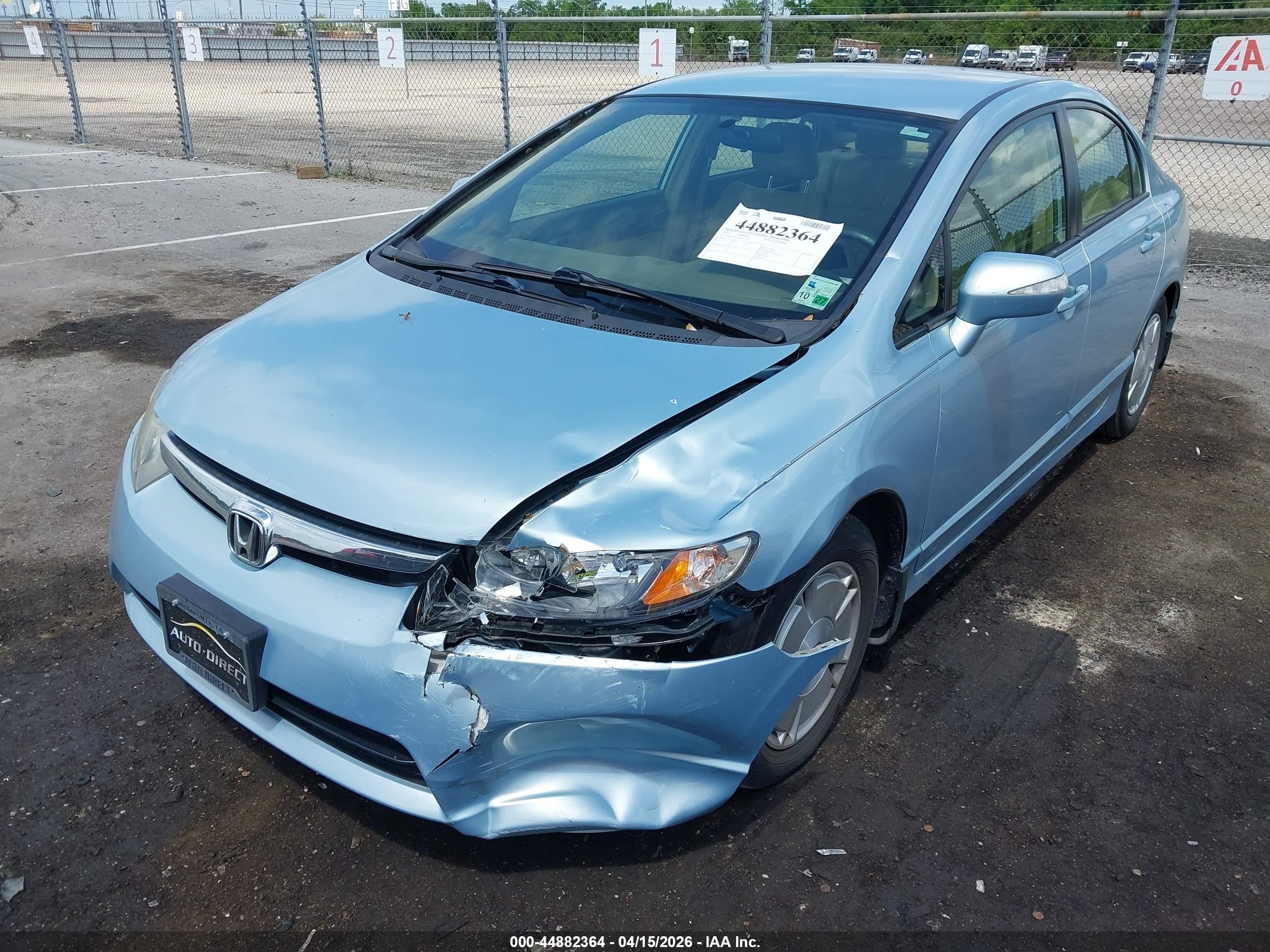 2008 Honda Civic Hybrid   Blue vin: JHMFA36238S011154