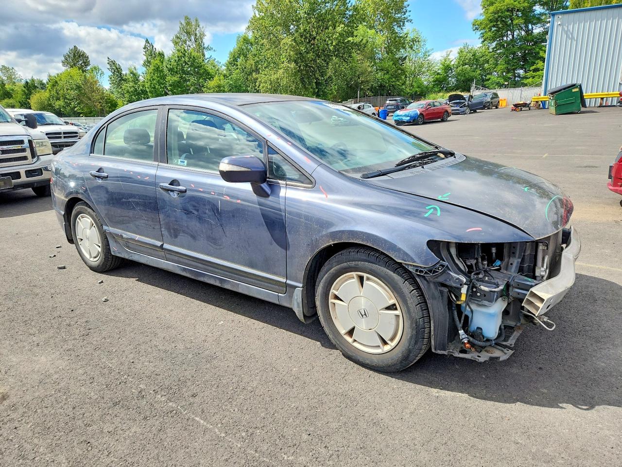 2008 Honda Civic Hybrid Gray vin: JHMFA36238S028973
