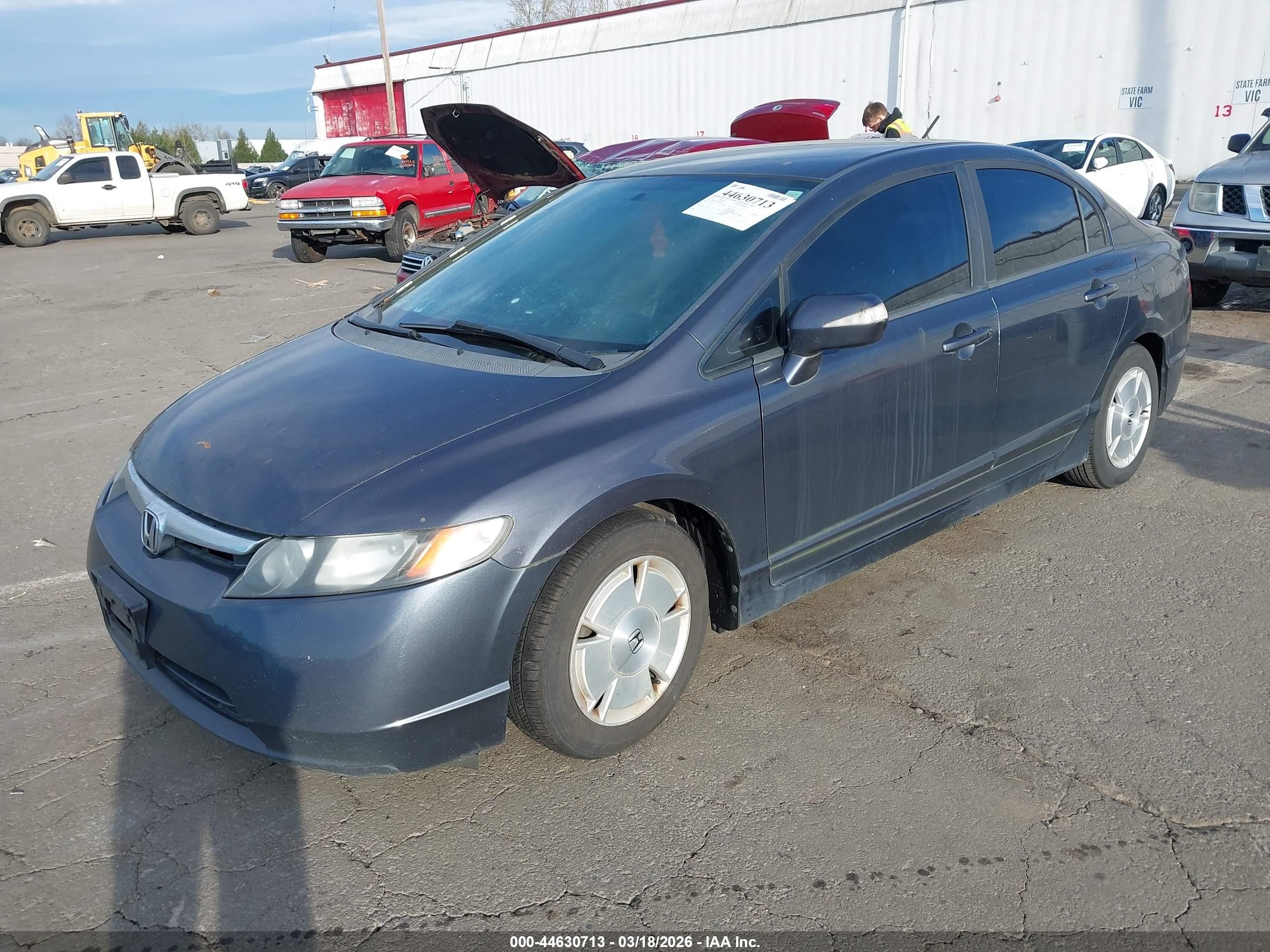2007 Honda Civic Hybrid   Gray vin: JHMFA36247S017897