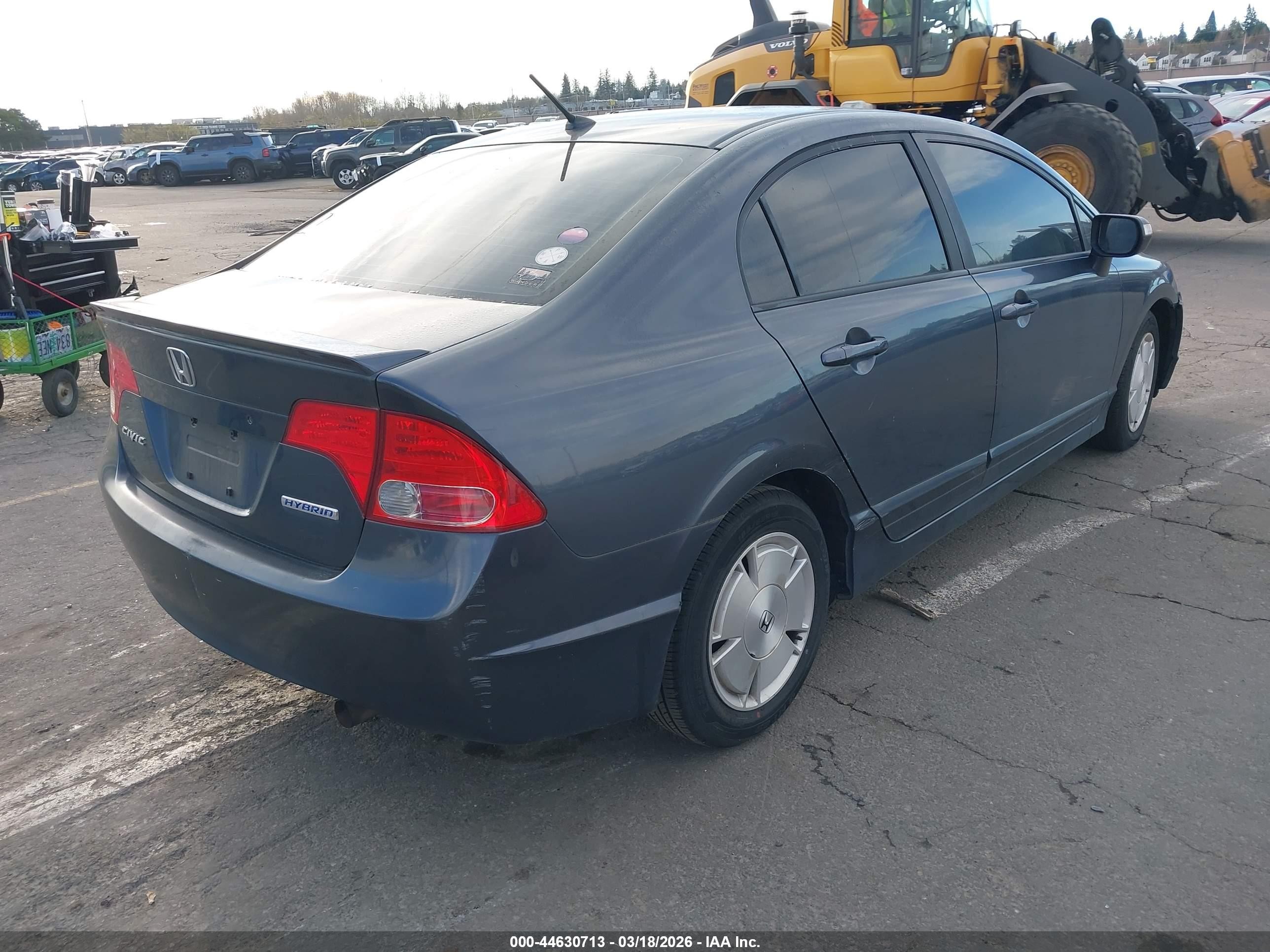 2007 Honda Civic Hybrid   Gray vin: JHMFA36247S017897