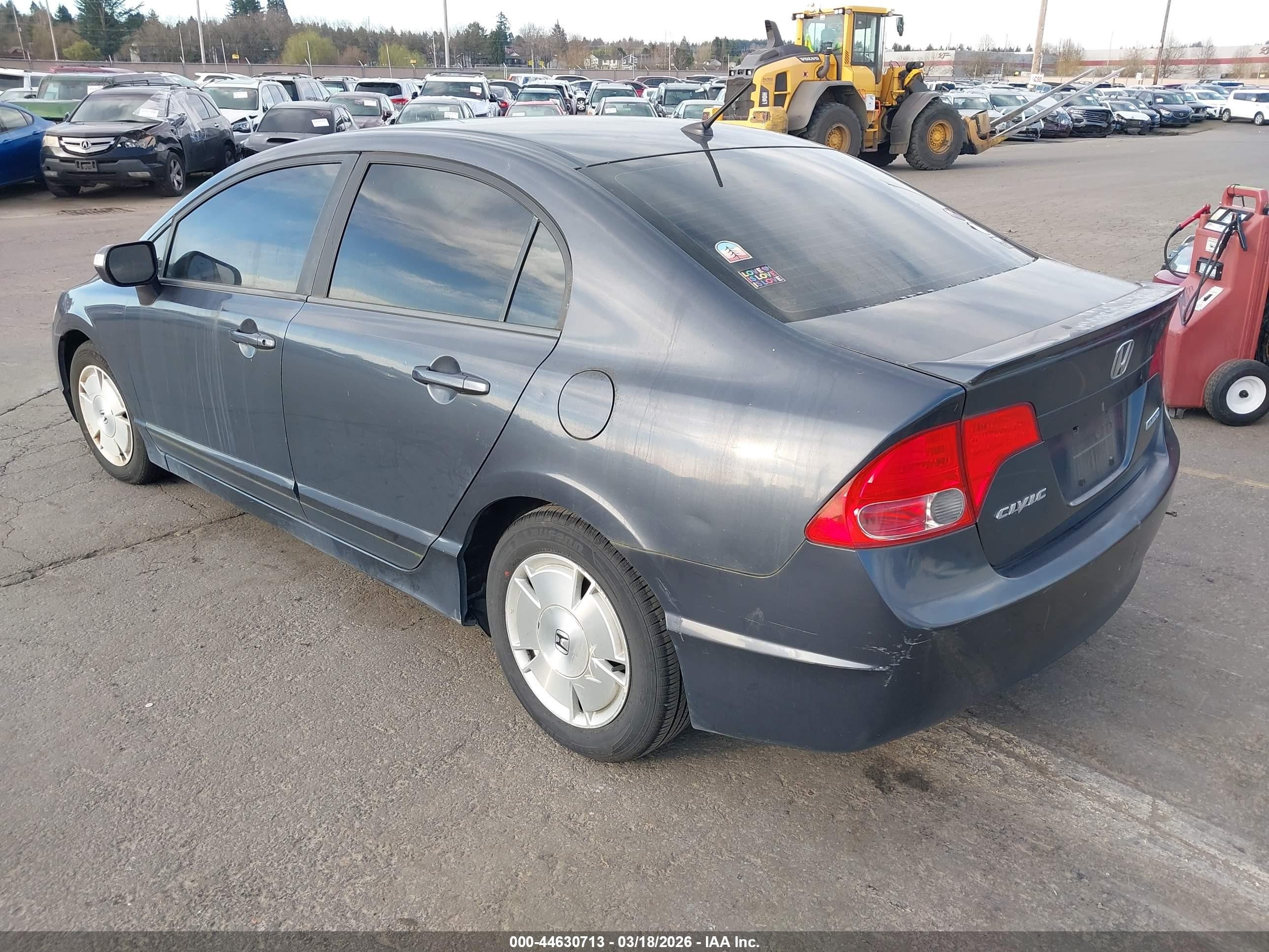 2007 Honda Civic Hybrid   Gray vin: JHMFA36247S017897