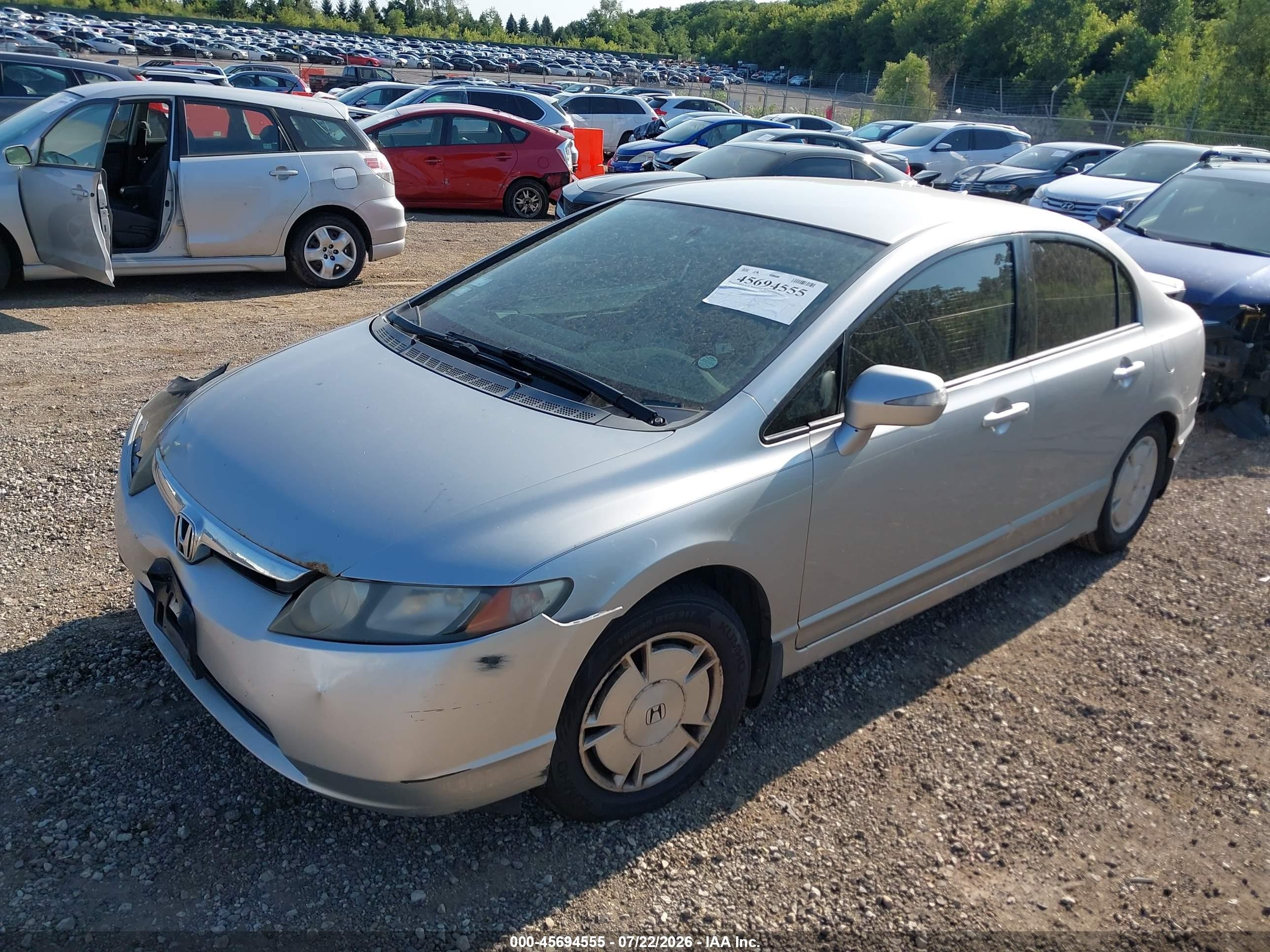 2007 Honda Civic Hybrid   Silver vin: JHMFA36247S021562