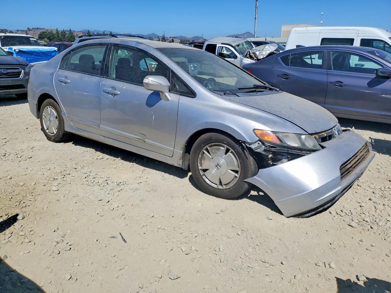 2007 Honda Civic Hybrid Gray vin: JHMFA36247S021688