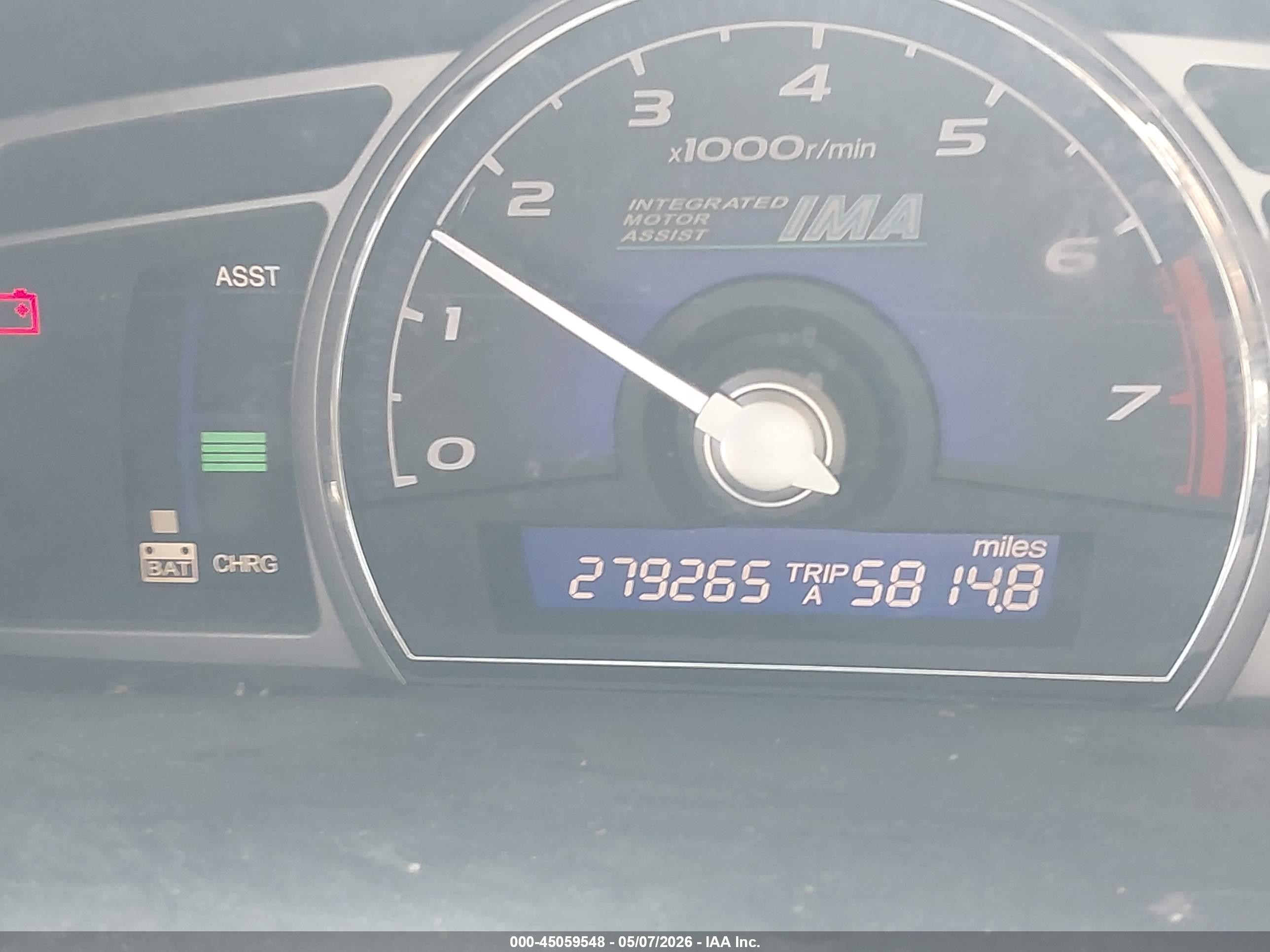 2007 Honda Civic Hybrid Champagne vin: JHMFA36247S028561