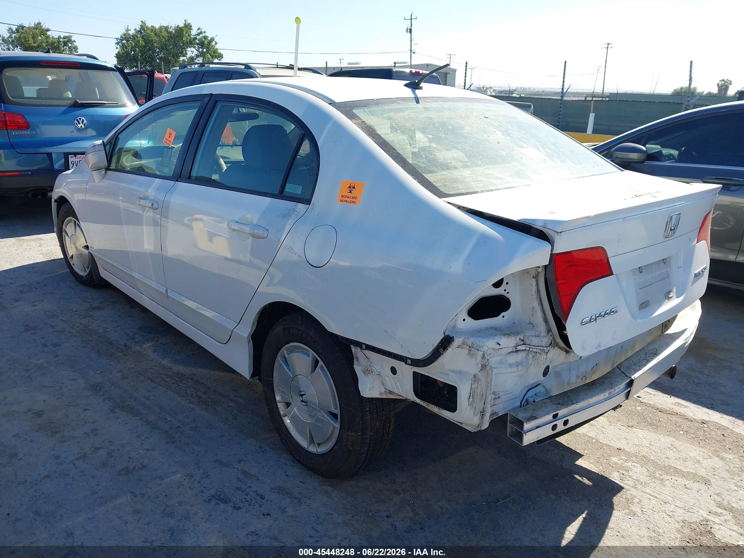2007 Honda Civic Hybrid   White vin: JHMFA36247S029208